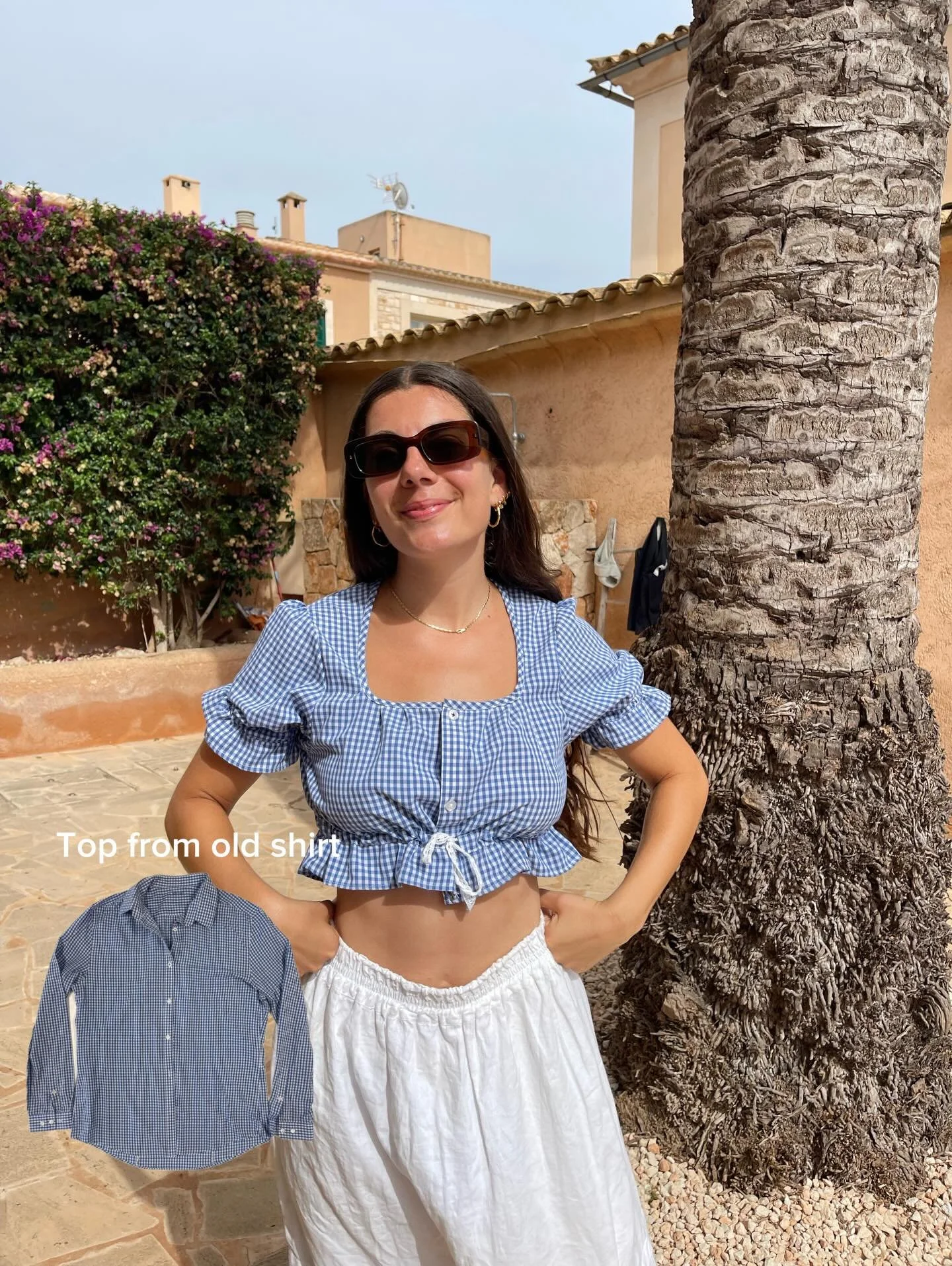 Some of my fave upcycles from 2025♻️

1. Upcycling shirts is one of my fave things and I remade them in quite a few ways in 2025 but this one was one of ky faves. I wore it on hols and my friends didn&rsquo;t realise I&rsquo;d upcycled it which is al