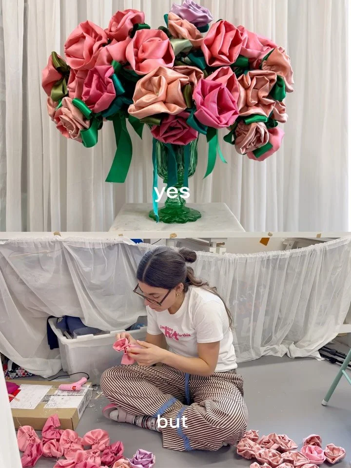 What you see vs what the studio see 🌸 making 200 flowers in 5 days

As part of @pinterest bridal trend report, I did an alt bouquet workshop where guests learnt how to make a ribbon rose and to add into their fabric bouquet which I&rsquo;d made 200 