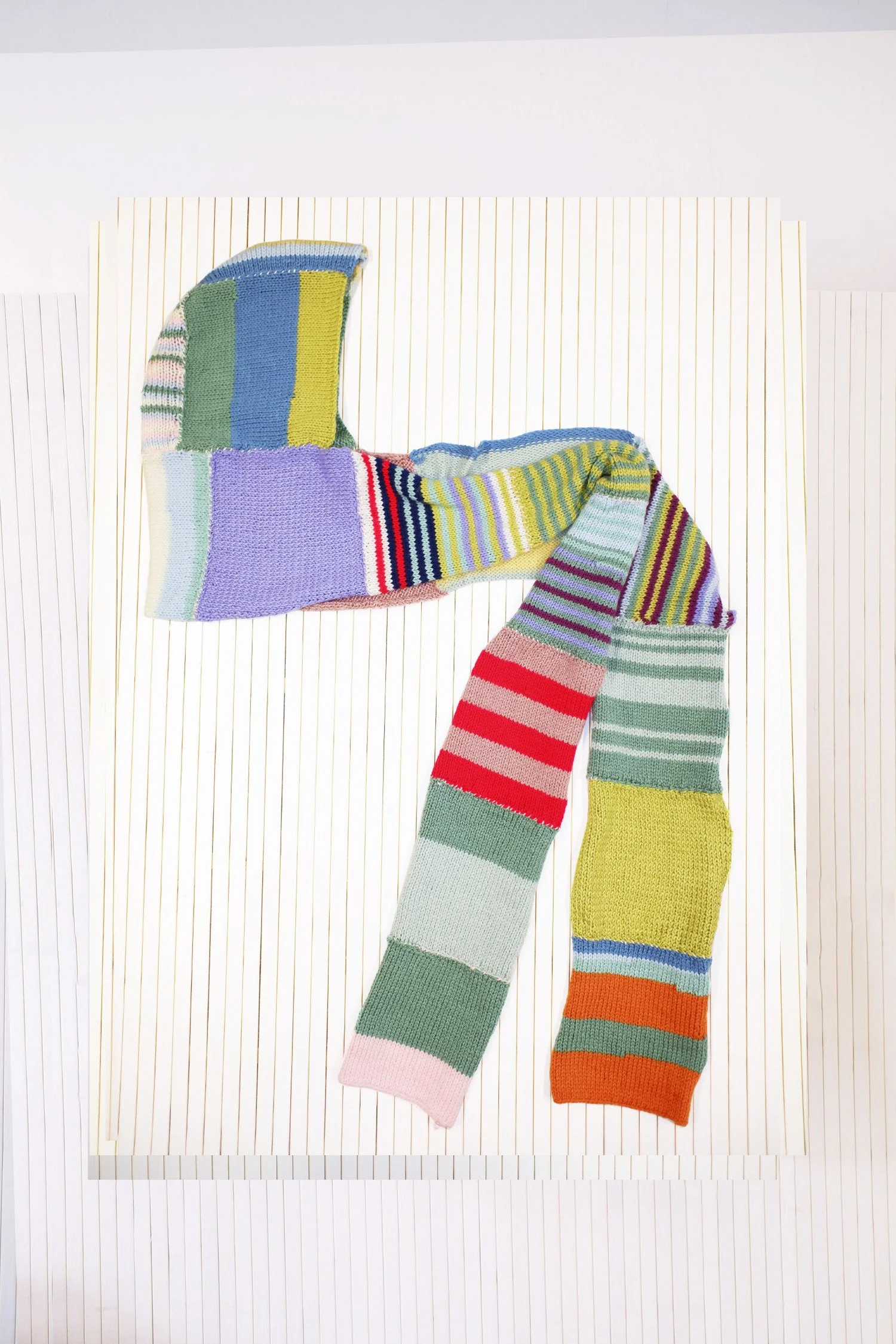 Green Patchwork Skinny Snood 01