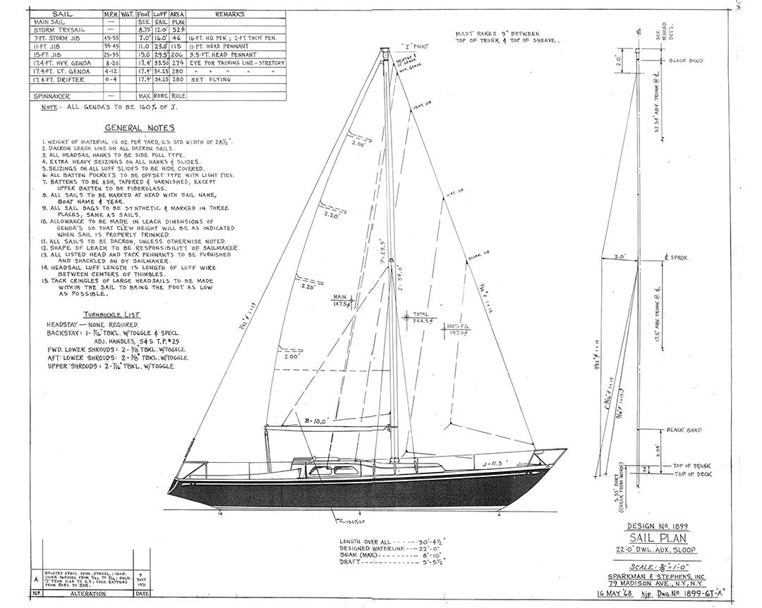 Design #1899 Sail Plan