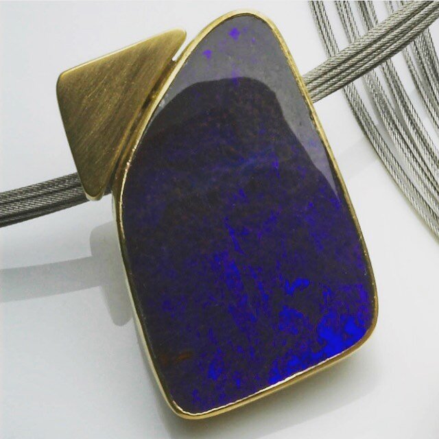 #blueopal #boulderopal #18caratgold #oneofakindjewelry #oneofakindjewellery