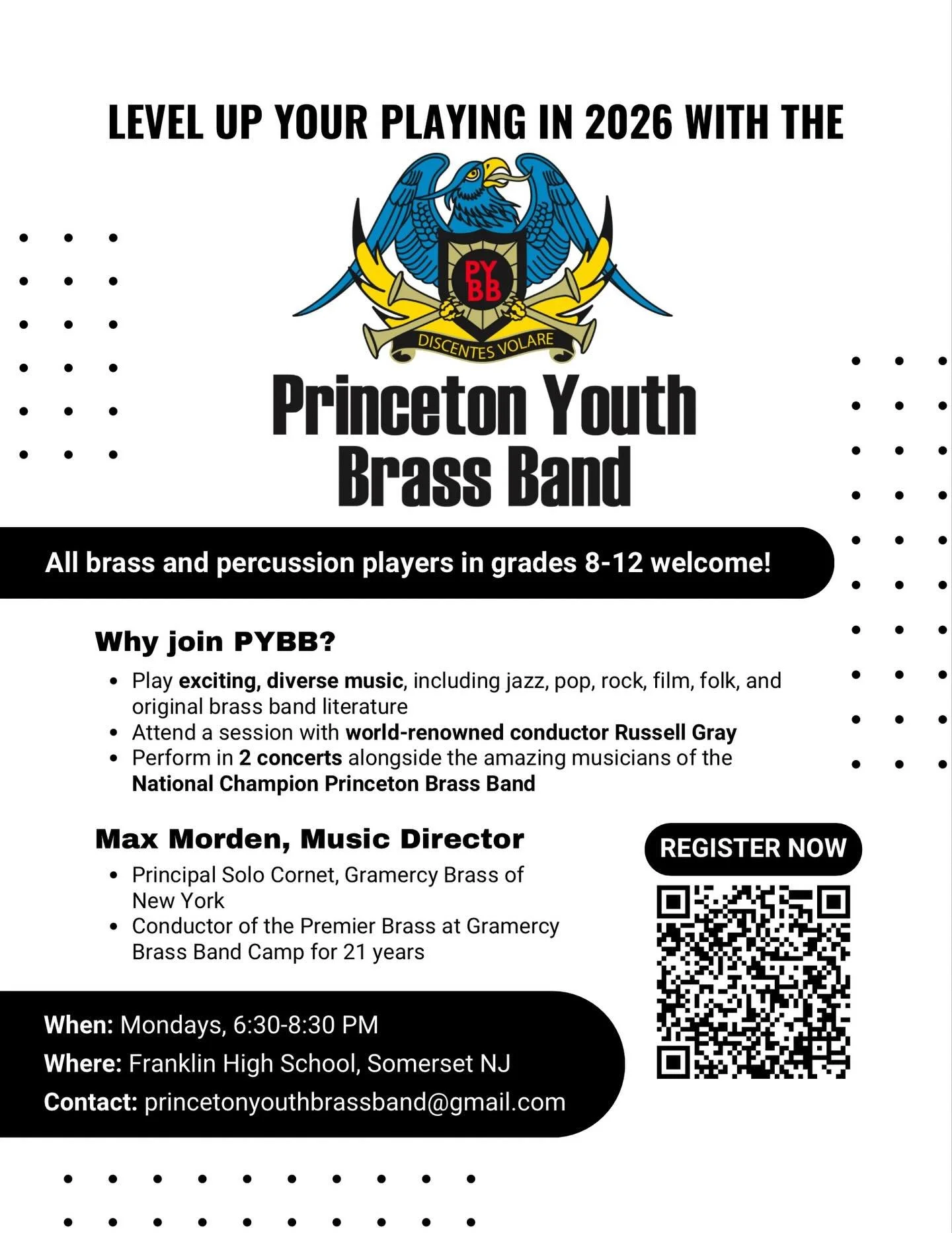 Do you know a promising young brass musician in need of a fun and unique challenge? The Princeton Youth Brass Band is looking for more young people to join us for this amazing season. We had an incredible open house a few months ago and are looking f