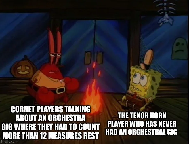 Final spooky semi-frequent meme Monday content dump!

Ten bucks says that&rsquo;s a brand new sentence. 

It has come to our attention that there is a dearth of quality brass band memes out there. Rest assured that we are doing the bare minimum to ad