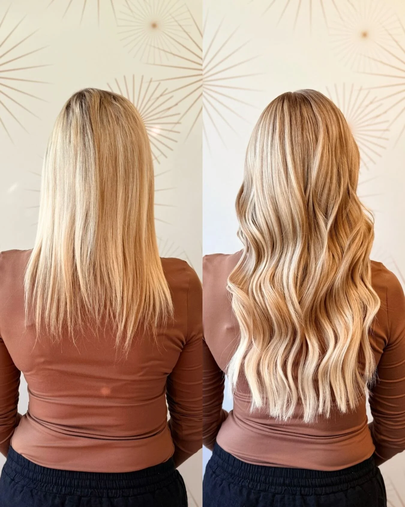 Serving perfect summer hair ☀️✨

Added length + volume for that full, beachy, effortless vibe.

#perkbeautybar #twincitieshair #handtiedextensions #beforeandafter #summerhair