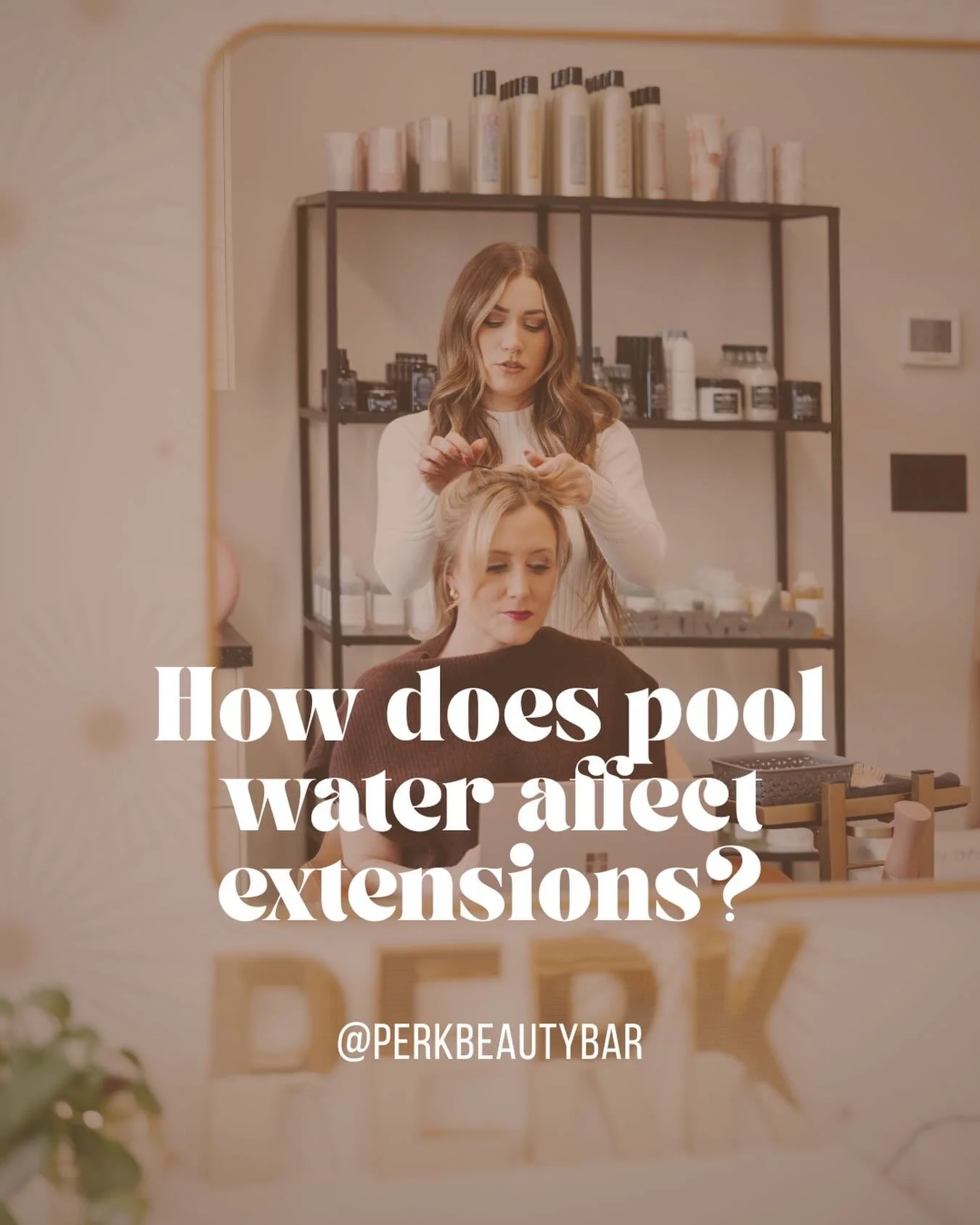 Pool water + extensions = not the best mix 😅 

Chlorine and saltwater can cause extensions to turn yellow or even minty green! Pool chemicals can also dry out the hair, affect the texture, and lead to breakage over time. 

If you&rsquo;re swimming t