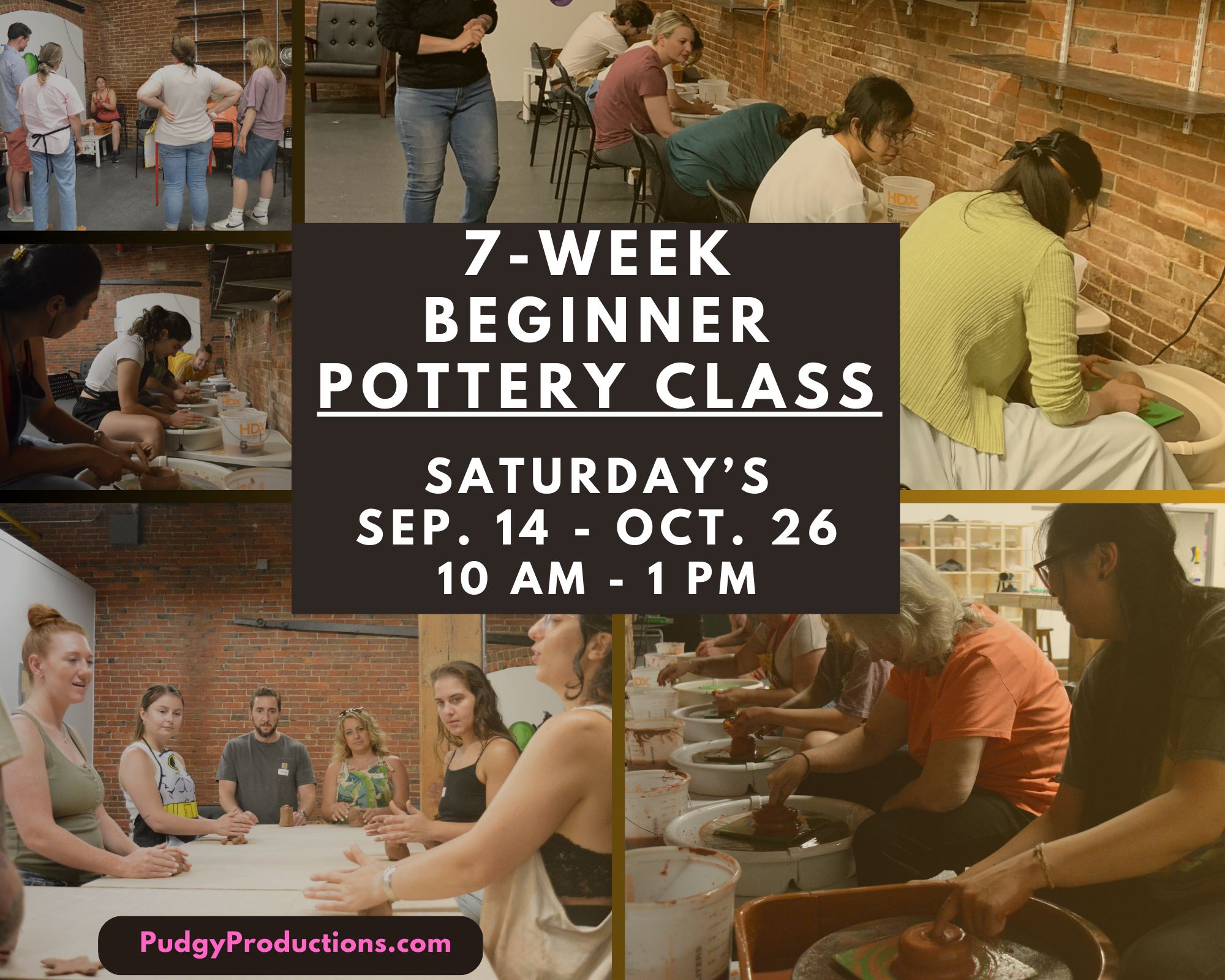 7-Week Beginner Pottery Class! (Wheel Throwing) 9/14-10/26
