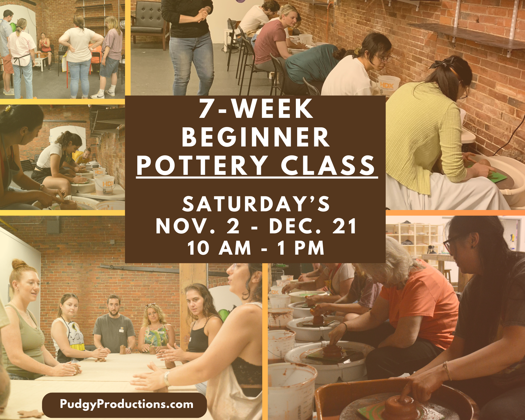 7-Week Beginner Pottery Class! (Wheel Throwing) 11/2-12/21