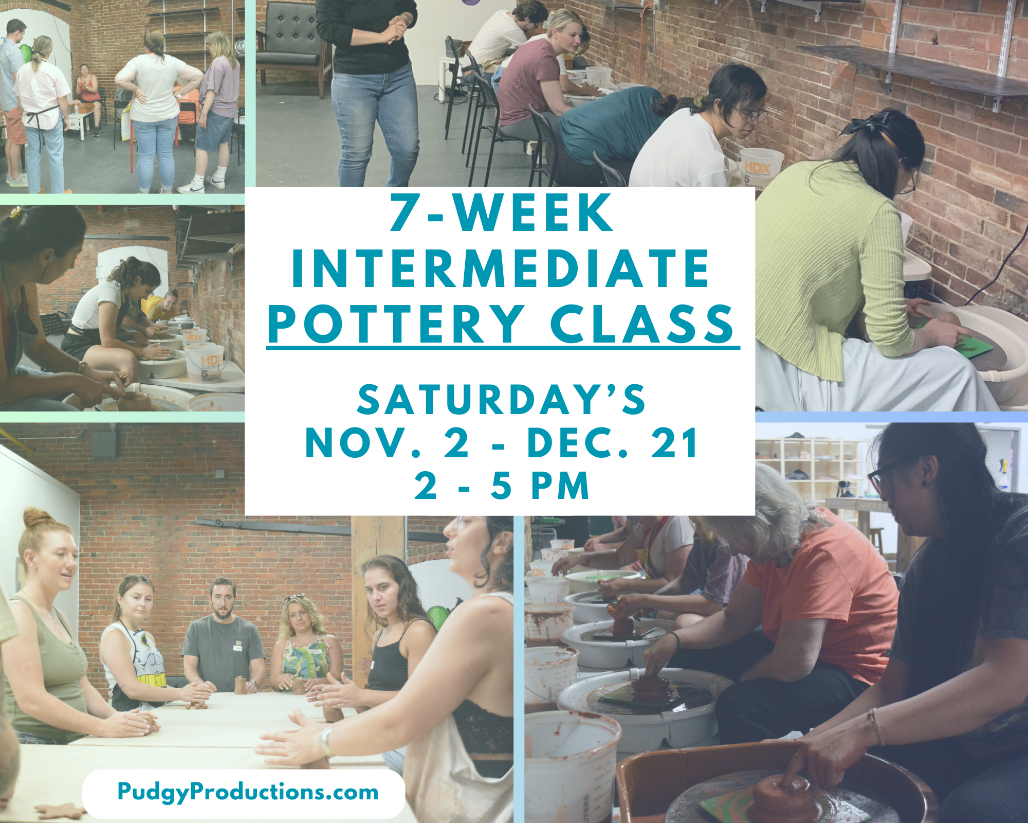 7-Week Intermediate Pottery Class! (Wheel Throwing) 11/2-12/21
