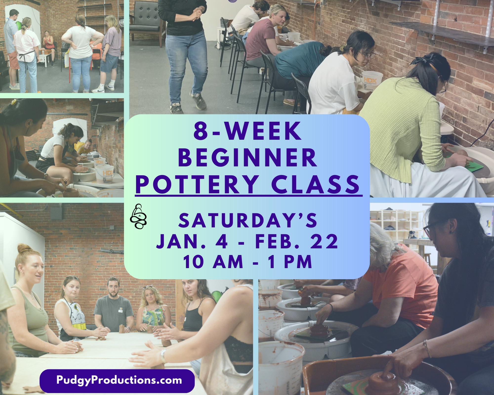 8-Week Beginner Pottery Class! (Wheel Throwing) Jan 4 - Feb 22