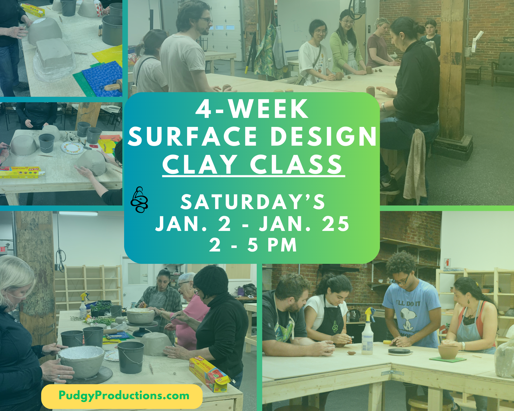 4-Week Surface Design Clay Class! Jan 4 - 25