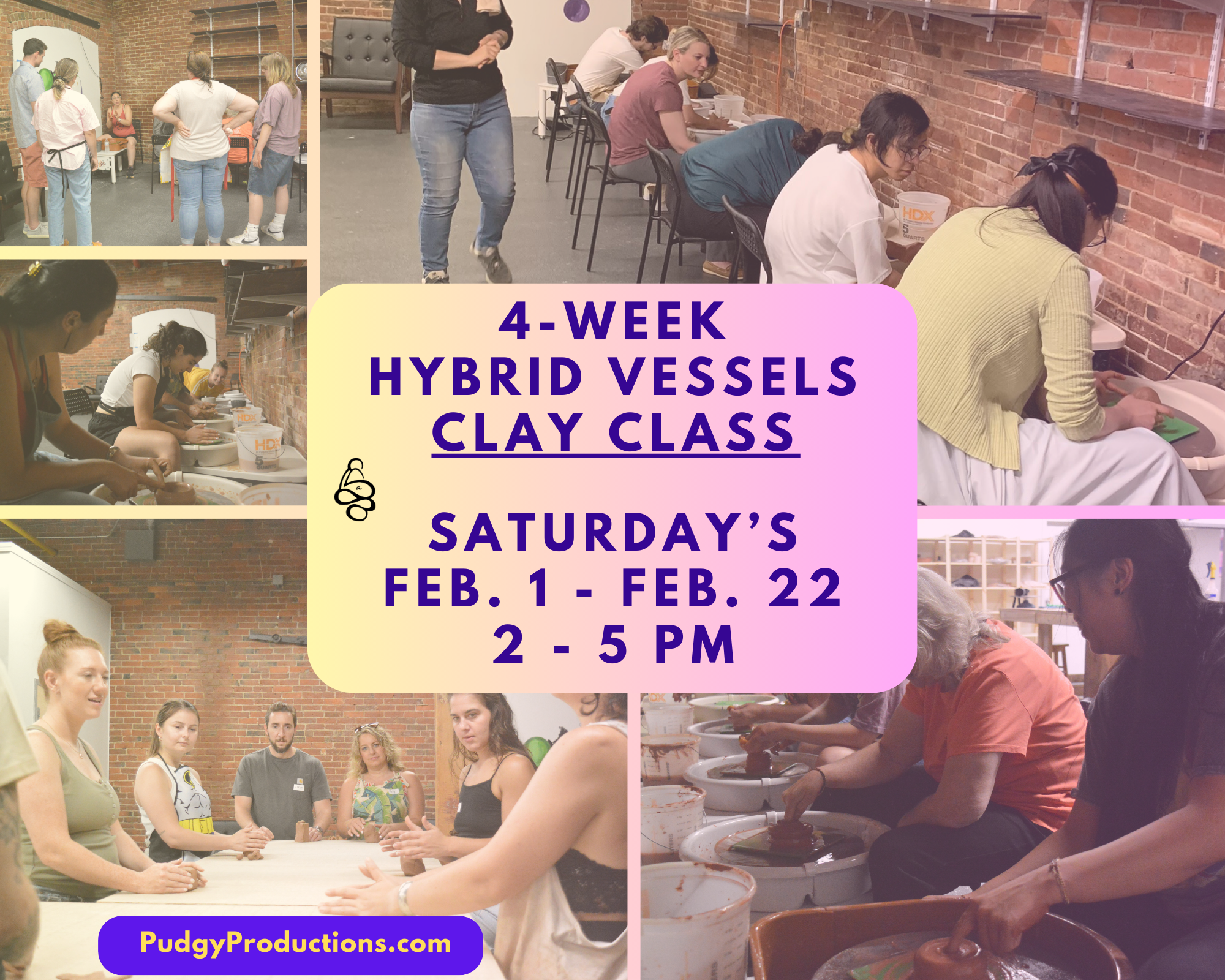 4-Week Hybrid Vessels Pottery Clay Class! Feb 1 - 22