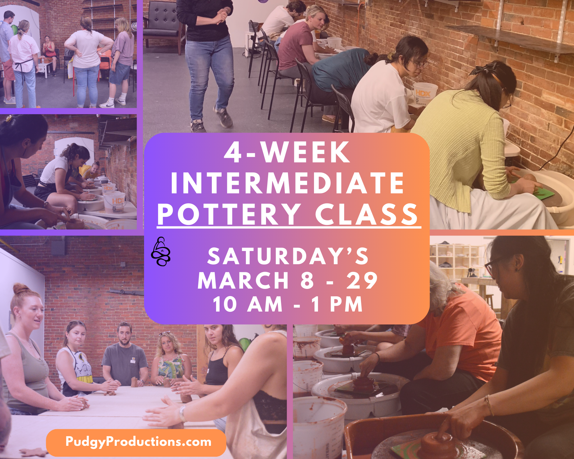 4-Week Intermediate Pottery Clay Class! March 8-29