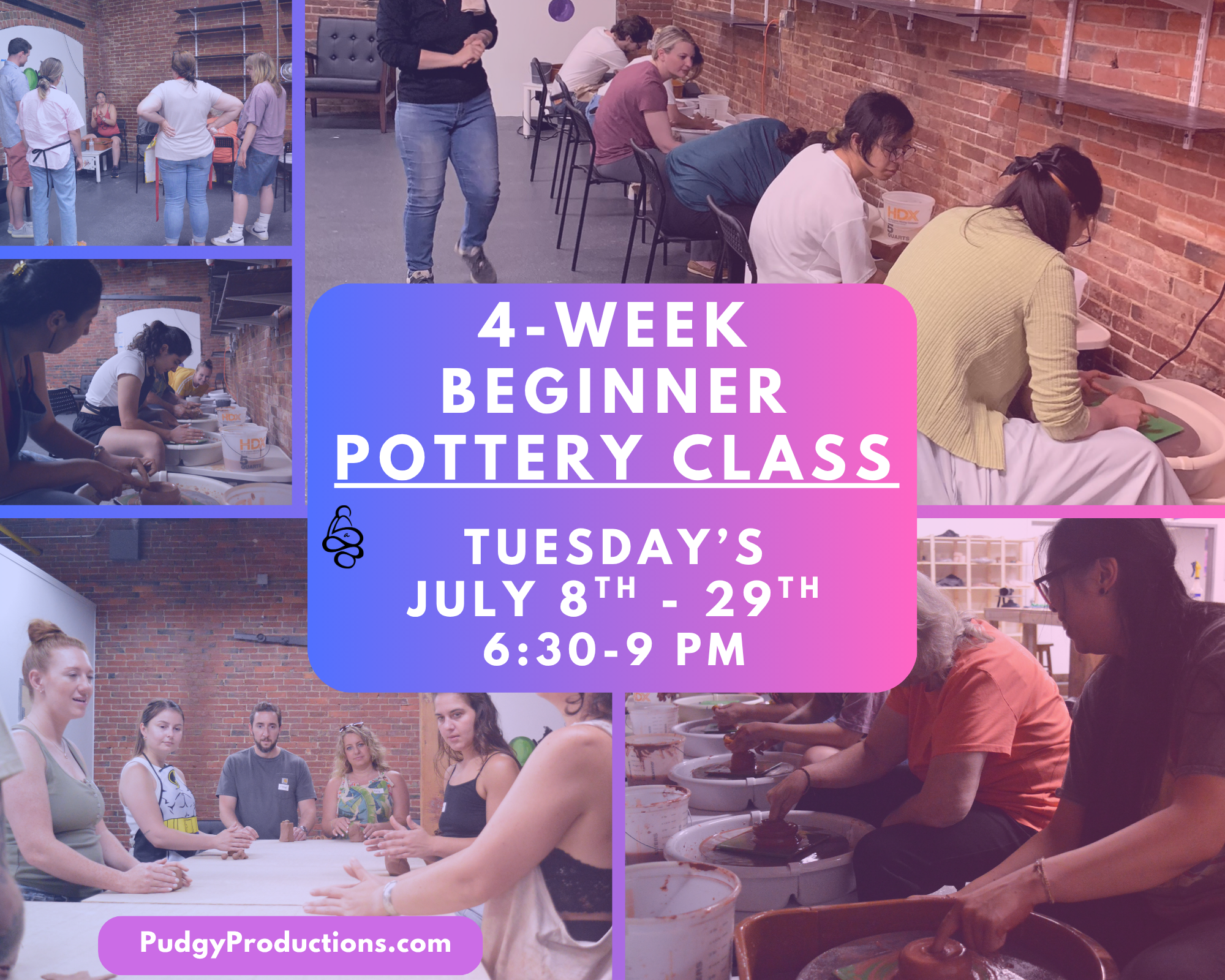 4-Week Beginner Pottery Class! (Wheel Throwing) July 8th - 29th