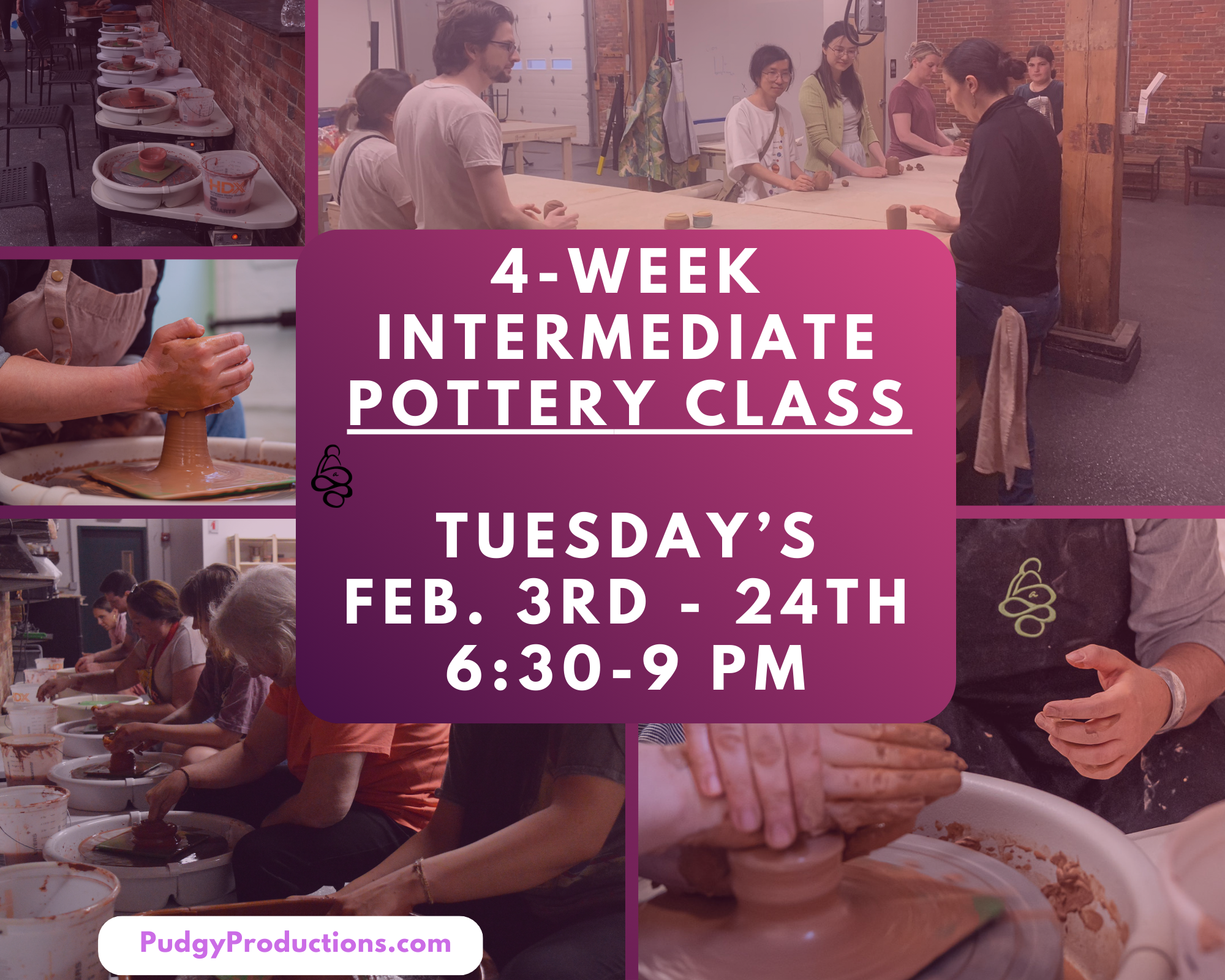 4-Week Intermediate Pottery Clay Night Class! February 3rd-24th