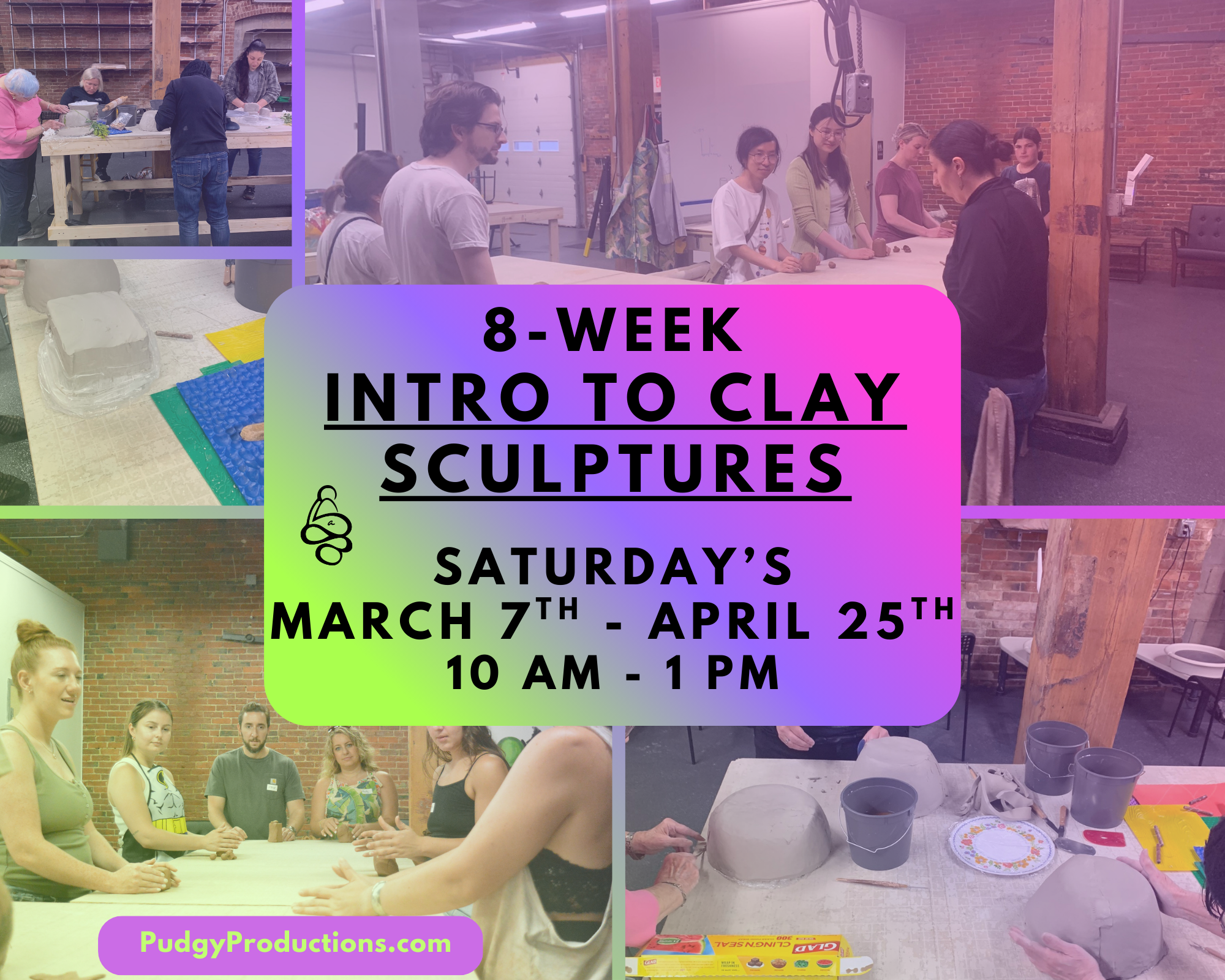 8-Week Intro to Clay Sculptures Class 3/7 - 4/25