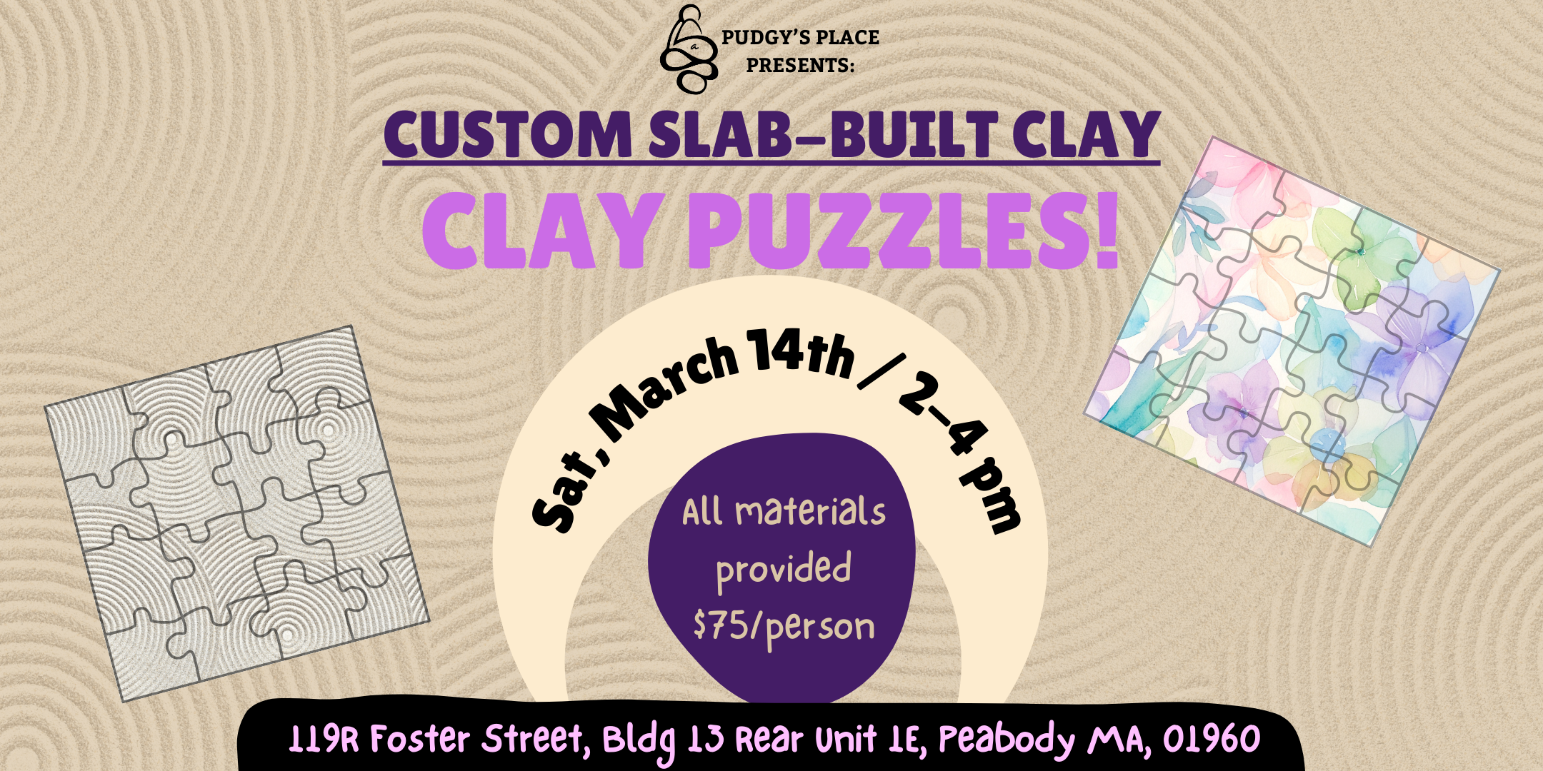 DIY Custom Clay PUZZLES! (Slab-Building Clay) 3/14 from 2-4pm