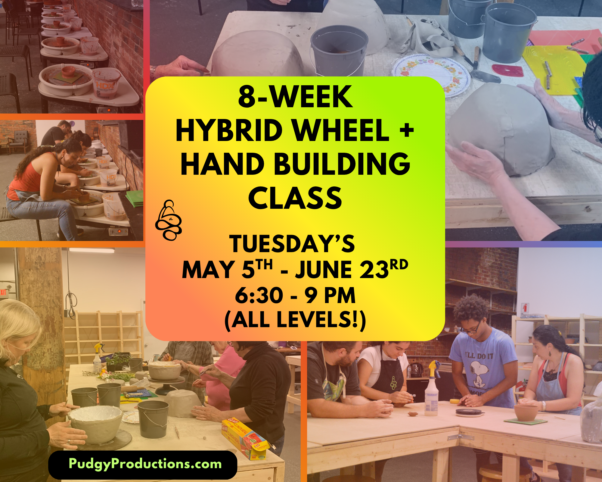 8-Week Wheel Throwing + Hand-Building Clay Class 5/5 - 6/23