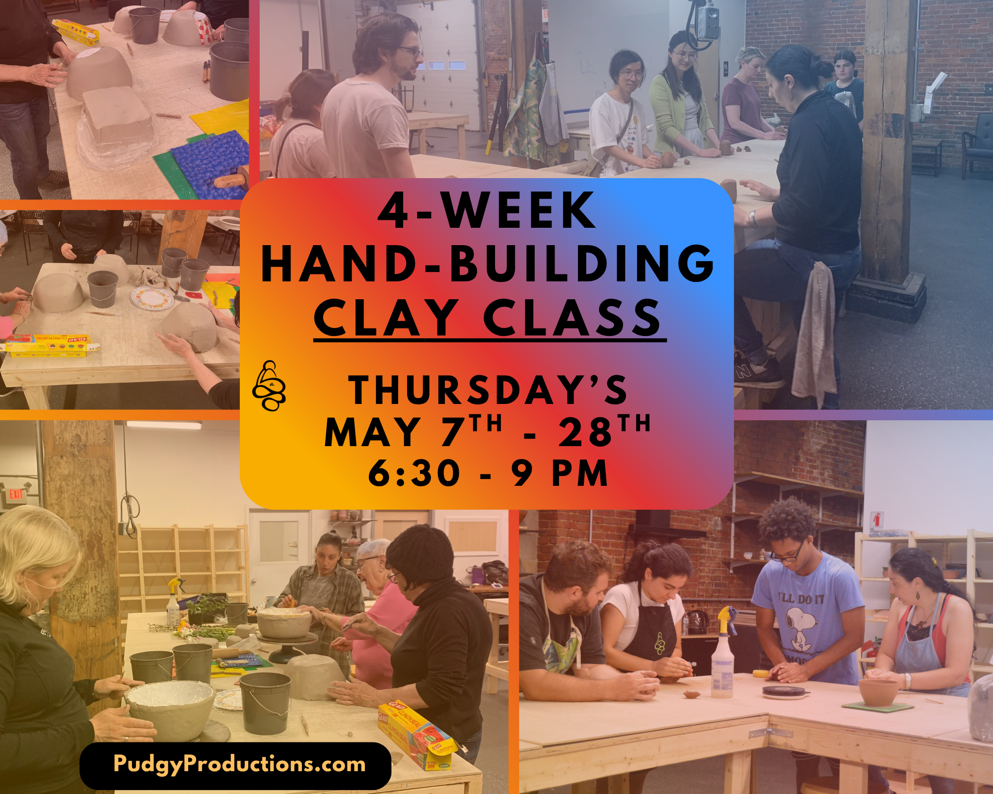 4-Week All Levels Hand-Building Clay Class! May 7th - 28th