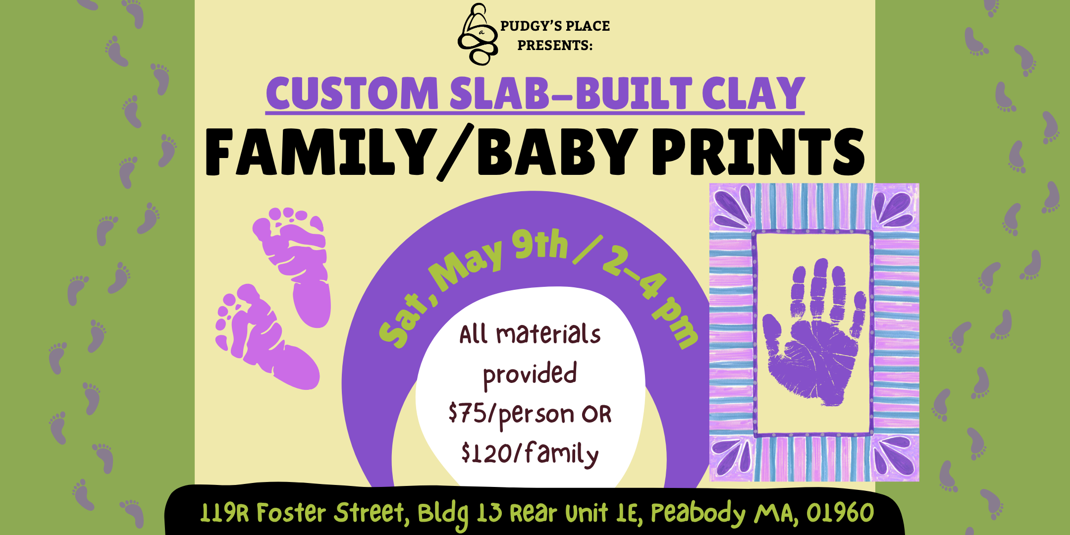 Custom Family &amp; Baby Hand Prints! (Slab-Building Clay) 5/9 from 2-4pm