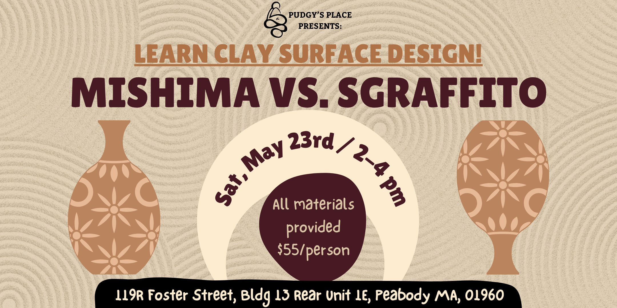 Engravings &amp; Inlay; Clay Surface Design Mishima &amp; Sgraffito! (5/23; 2-4pm)