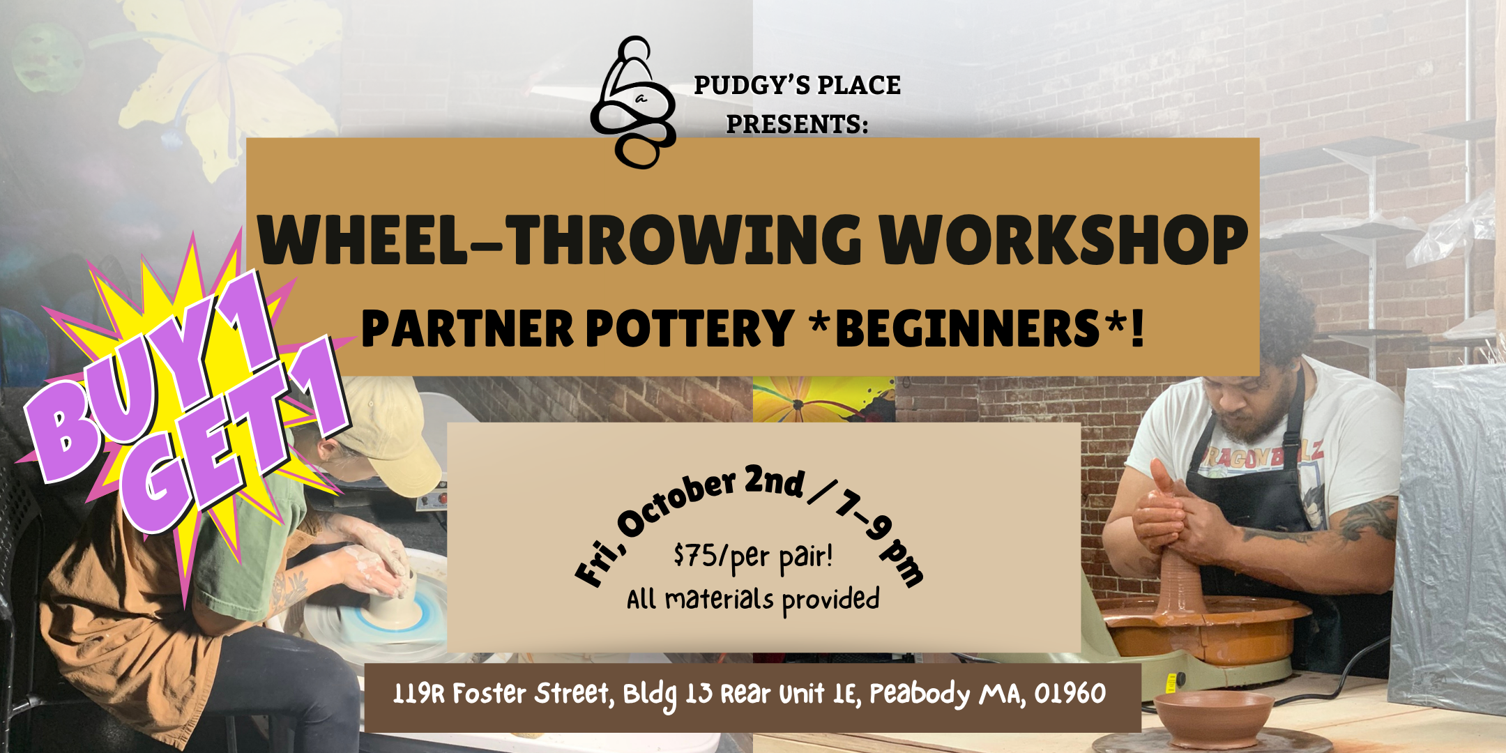 BOGO Pottery Workshop - Wheel Throwing! (10/2; 7-9pm) Craft Art Night 