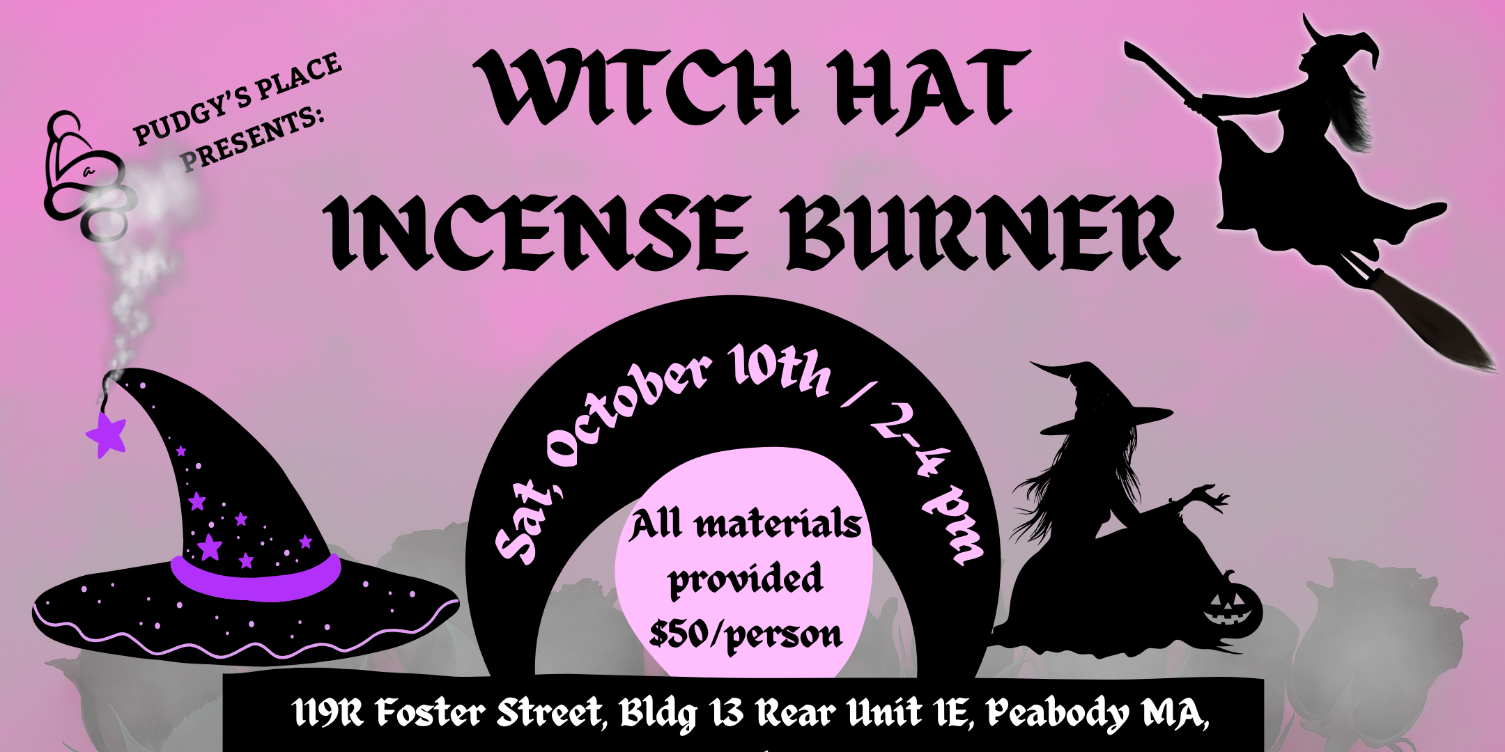 GOTH NIGHT! Witch Hat Incense Burners -- Slab-Building Clay! (10/10; 2-4pm)
