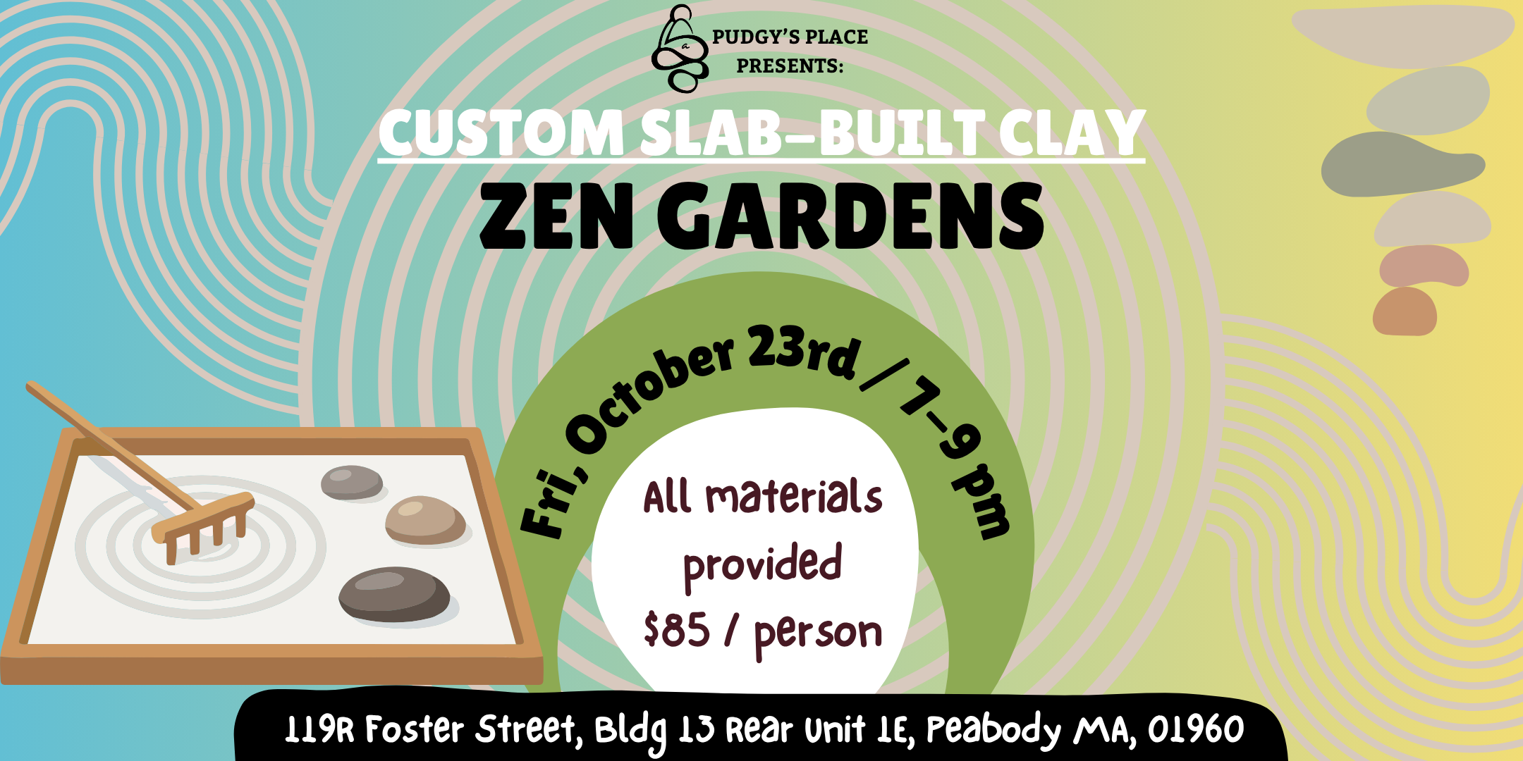 Custom handmade Clay ZEN GARDENS! Slab-building 10/23 from 7-9pm