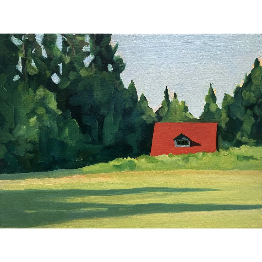 RED ROOF IN THE EVENING| oil on canvas | 12” x 16”