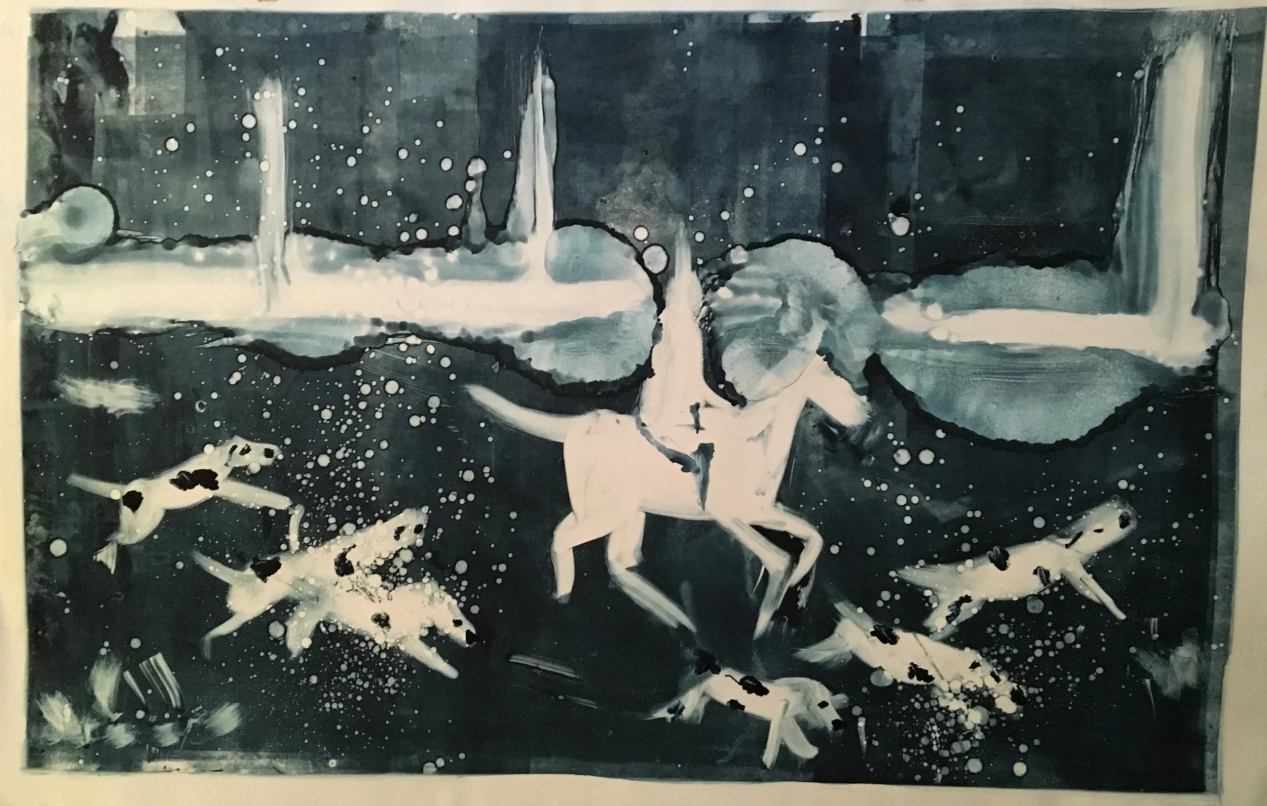 NIGHT RIDER ink on paper 22” x 32” 2014