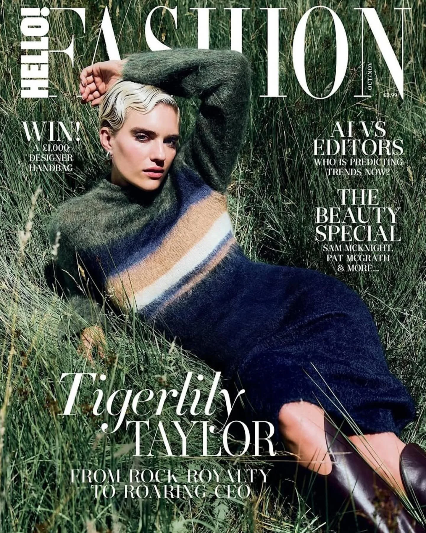 @hellofashion_uk October-November cover story with @tigerlily.taylor_ &amp; @longchamp 

So nice to shoot with Tiger again after many years !! A very hot day in the beautiful countryside featuring goats and chihuahuas 
Out now in stores 🗞️

@tigerli
