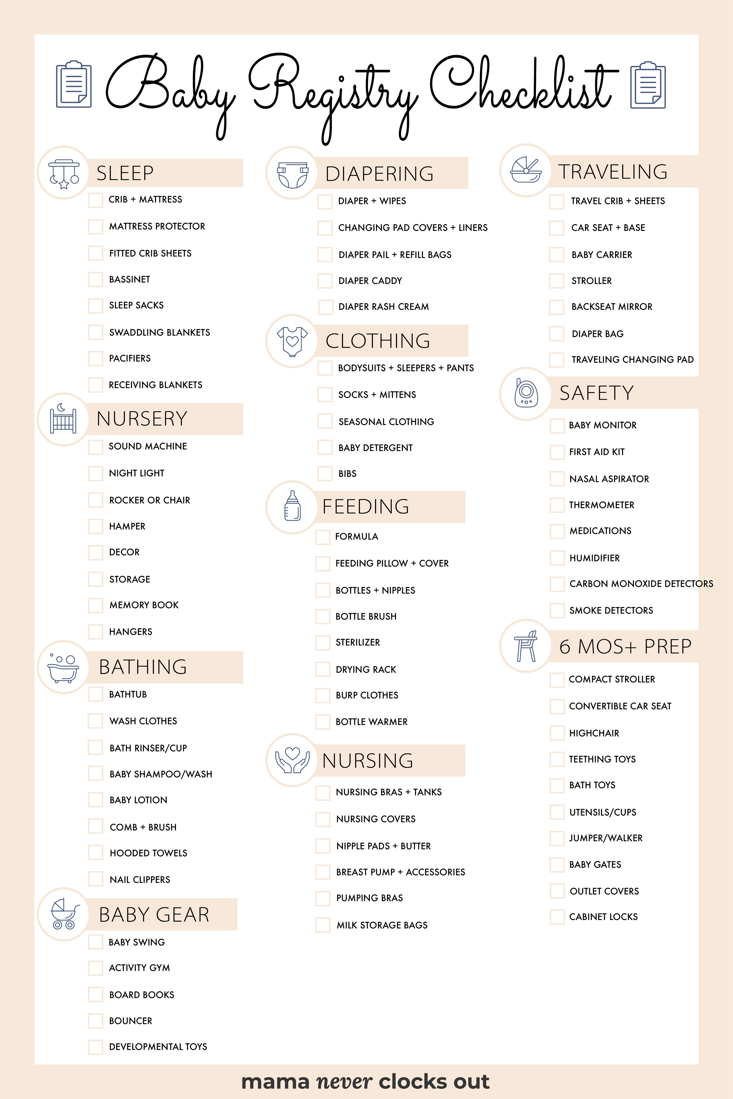 Baby Registry Checklist MustHaves — Mama Never Clocks Out