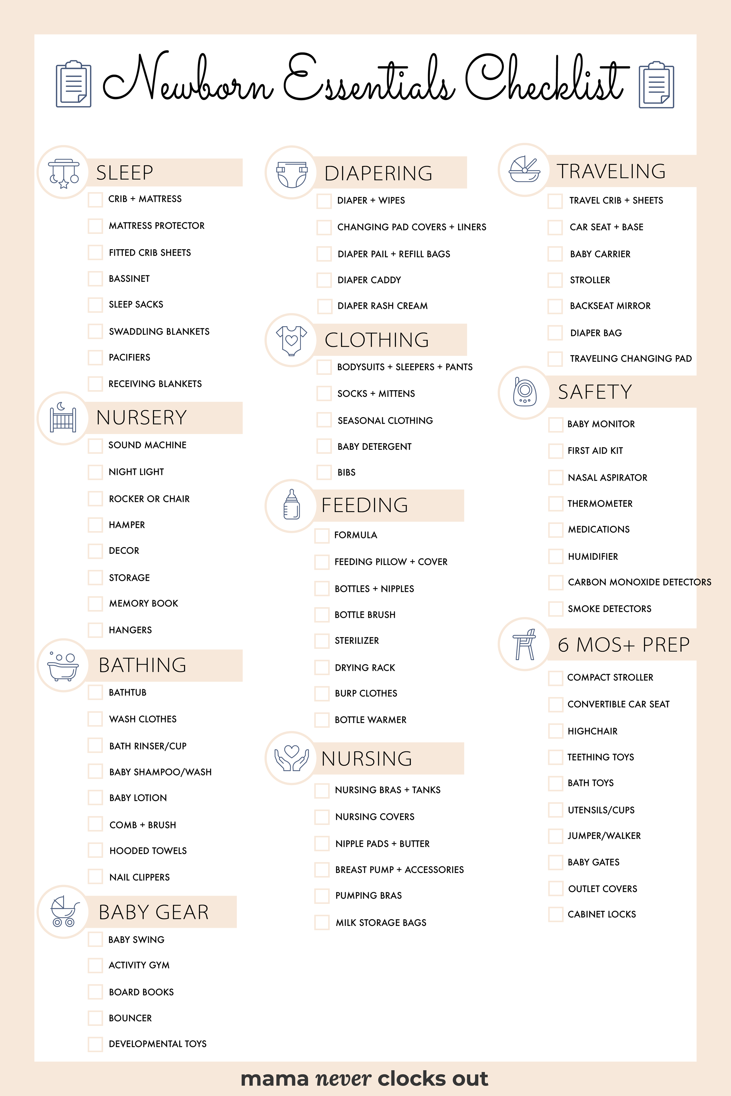Complete Newborn Essentials Checklist + FREE Printable