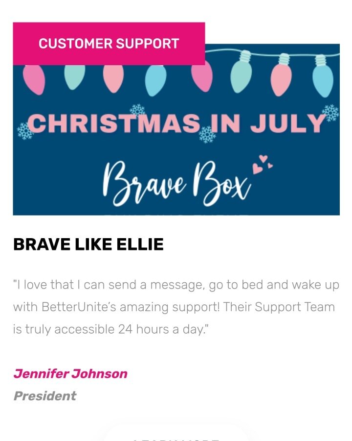 We LOVE the team at Better Unite! Their support is amazing and we are so thankful for all they have helped us accomplish this year. 

As we look for partners, 1 key deciding factor is whether they care about the details and if they continue make impr