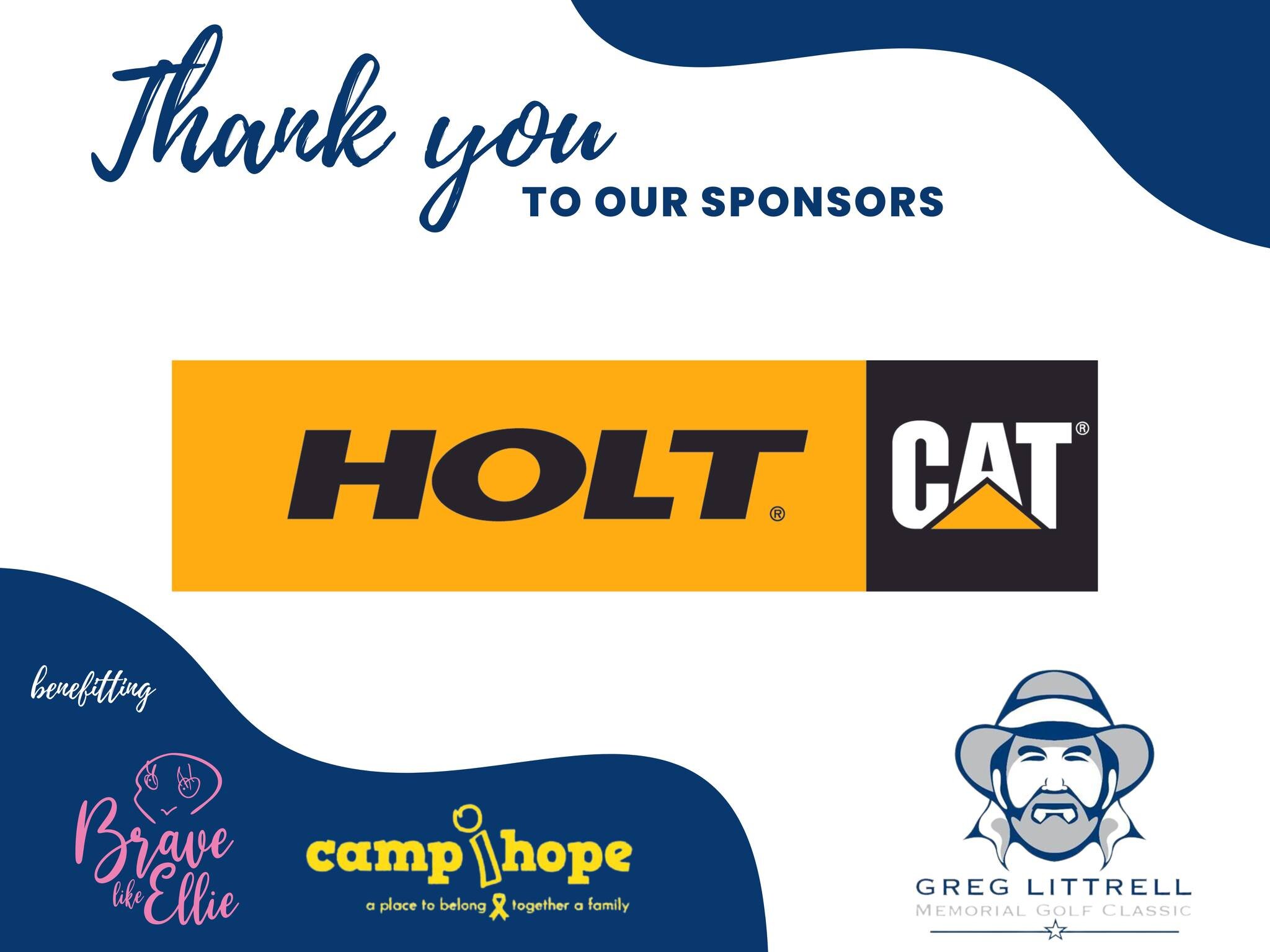 Thank you Holt Cat for sponsoring THE Greg Littrell Golf Classic!! 

We are honored to be a beneficiary of this event! We are so thankful for your sponsorship!

EVENT LINK IN BIO

#GregLittrellGolfClassic #6thAnnualGregLittrellGolfClassic #BravelikeE