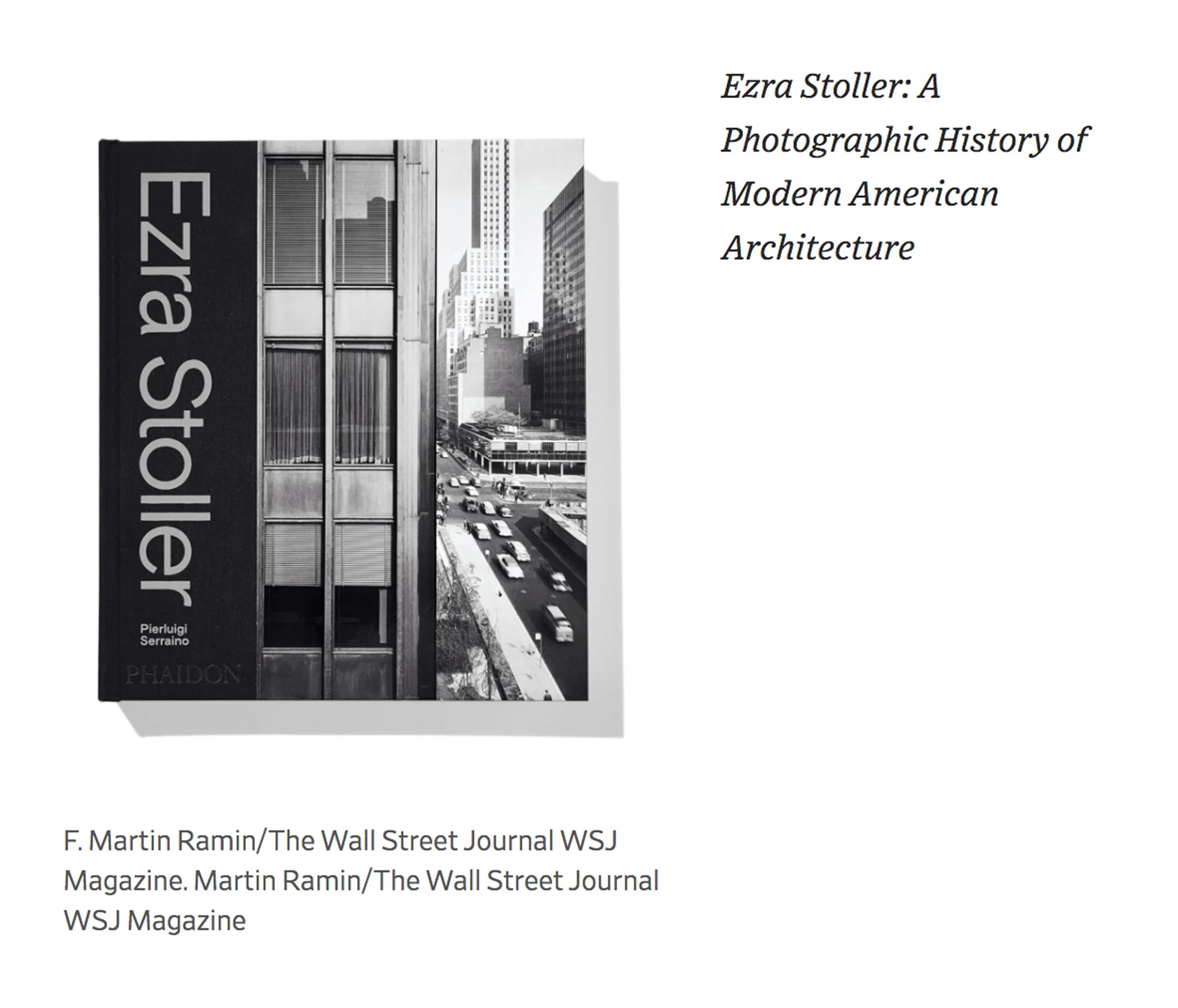 New Ezra Stoller Book Featured in WSJ Magazine's 8-Best Designed Items of September