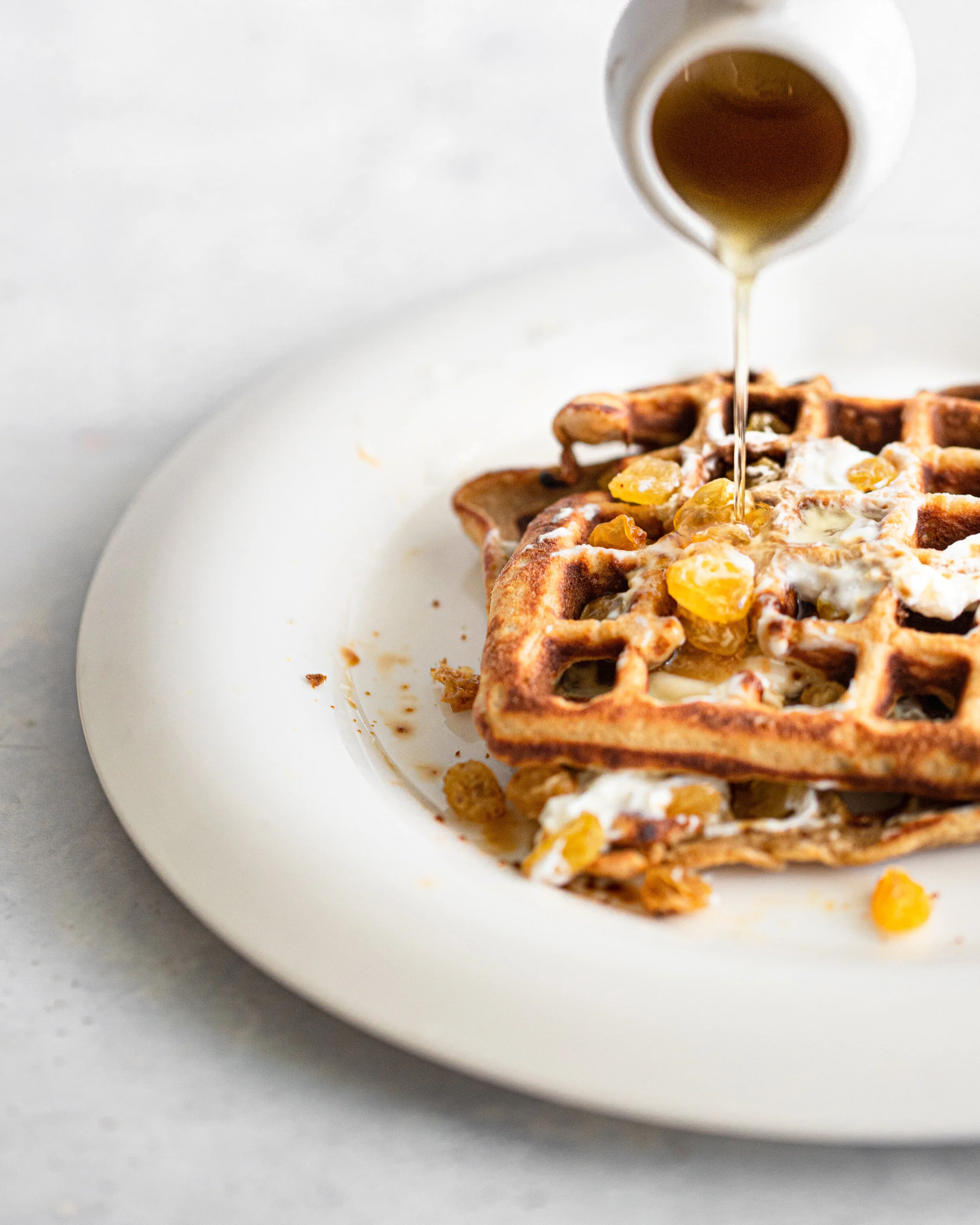 Oatmeal raisin thin waffles