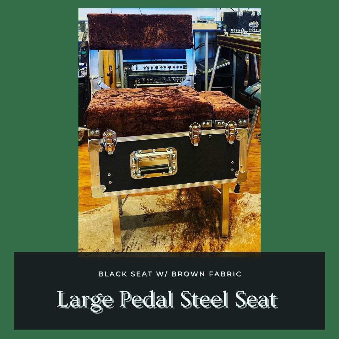 Large Pedal Steel Seat Brown &amp; Black.  You can customize your own seat to any color combination.