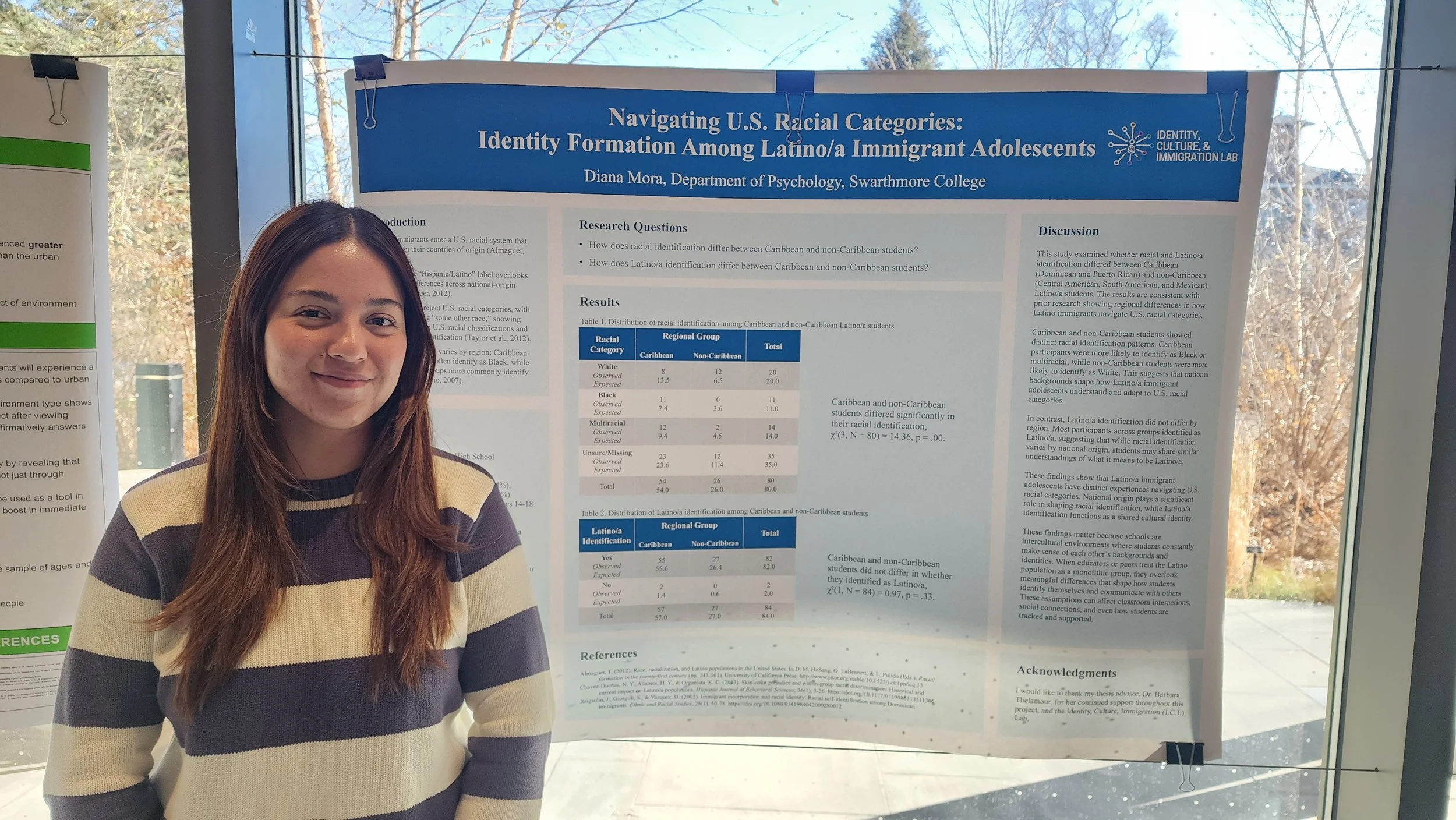  Diana Mora ‘25 presenting her senior project at the Fall 2025 Psychology Poster Session 