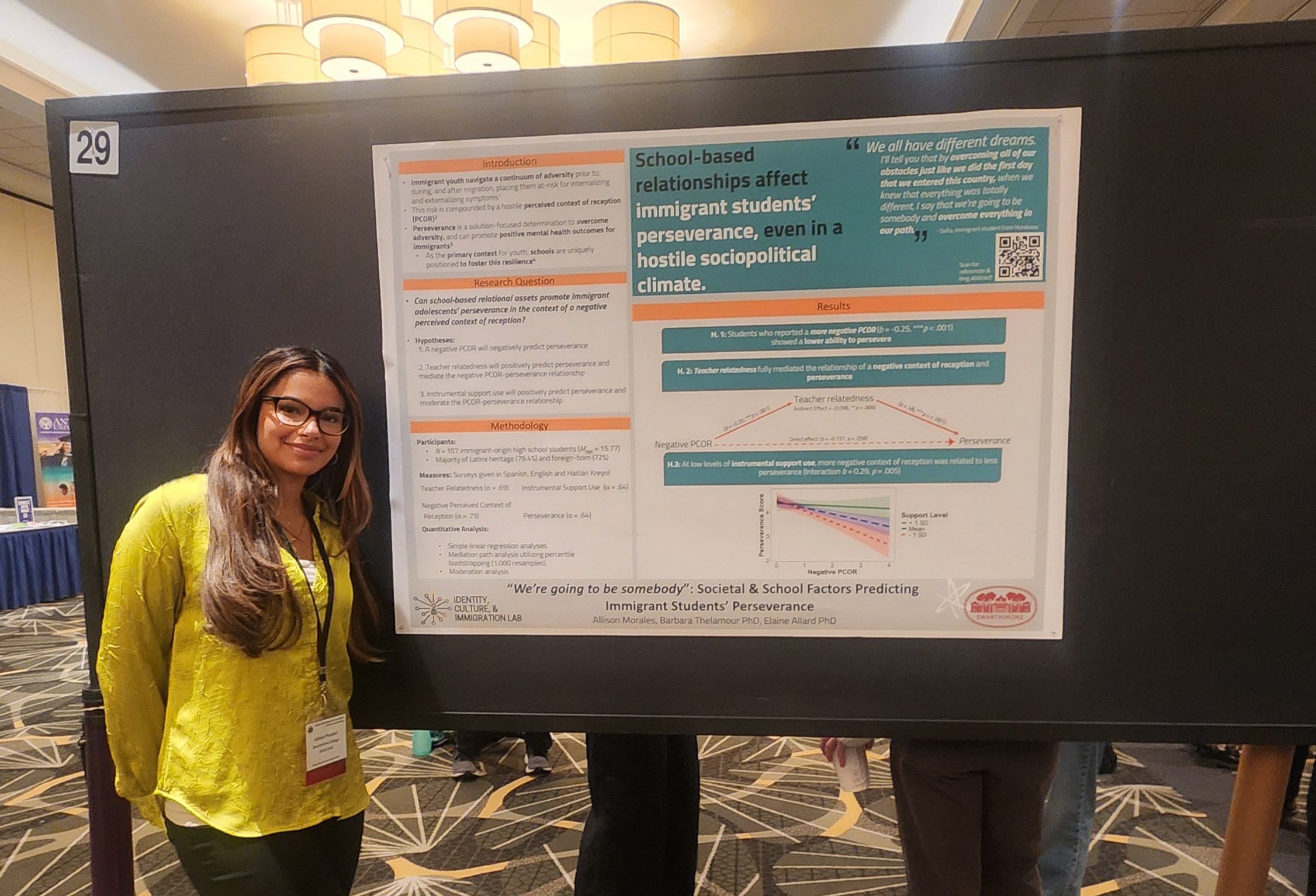  Allison Morales, ‘26 presenting her thesis at the Eastern Psychological Association Conference, Boston, MA 