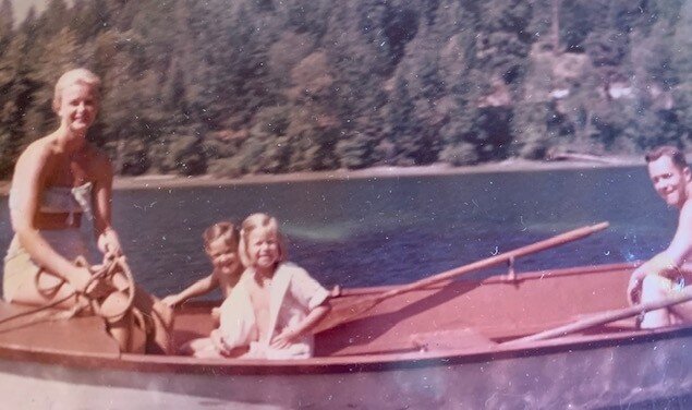 Mom rowing us around Swan Lake