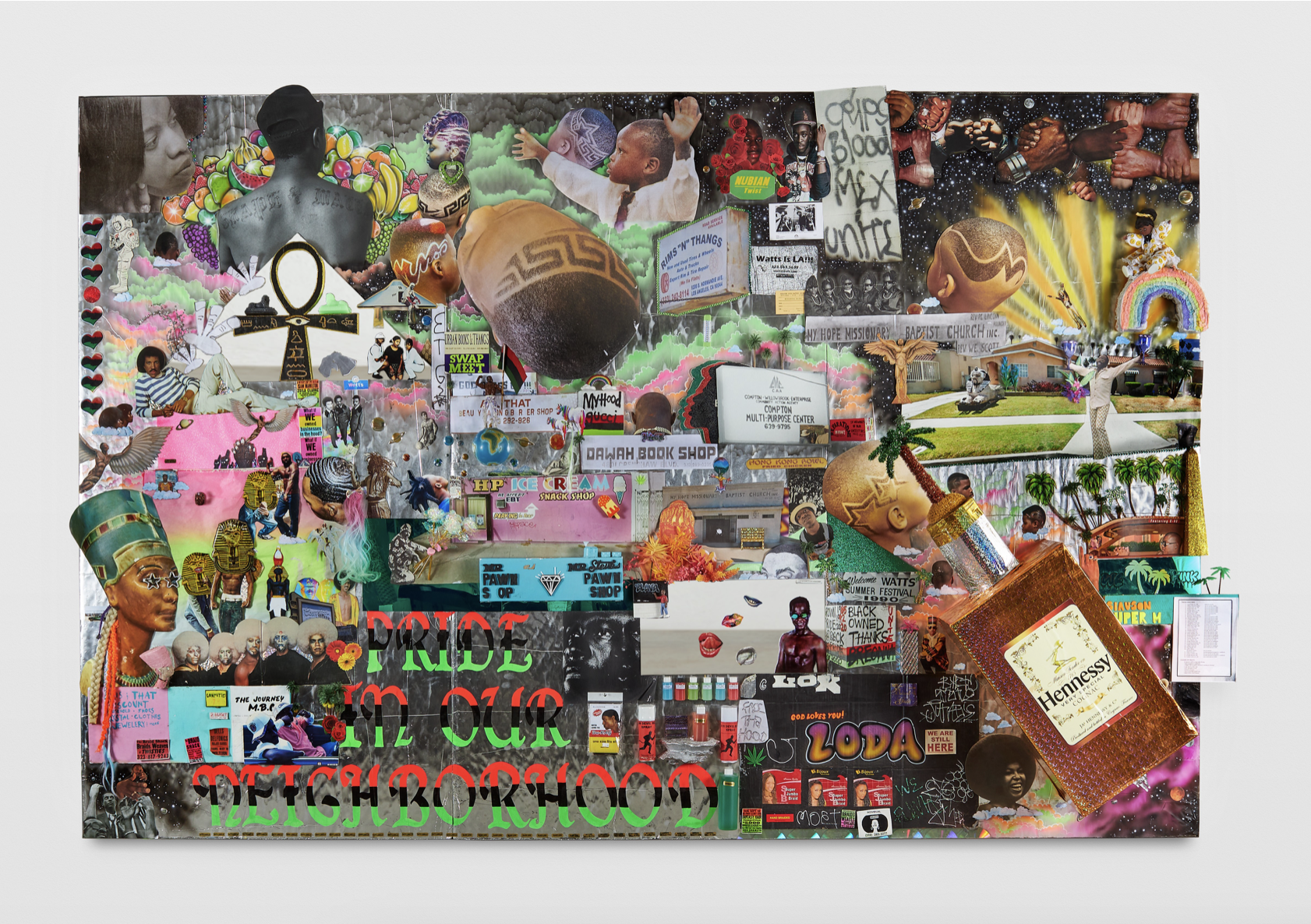 LODA, 2022 Mixed media on foil-insulated foam and wood, 247.7 × 386.1 × 50.8 cm)