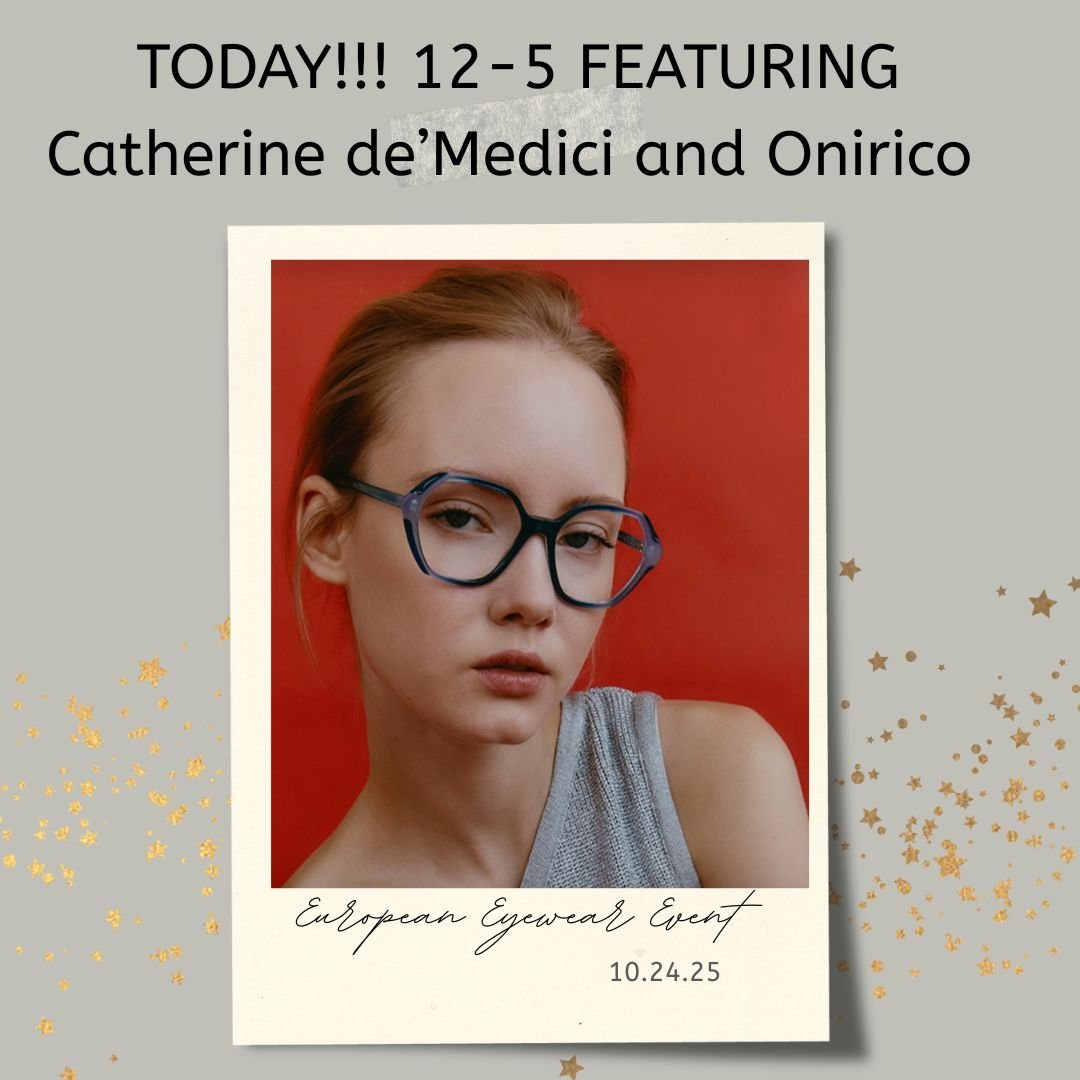 Today is the day! 🎉 12-5p
We&rsquo;re so excited to welcome you to our very first European Eyewear Event.
Explore hand-crafted frames from some of the finest independent designers in Europe &mdash; pieces that are rarely ever discounted!
Come sip, b