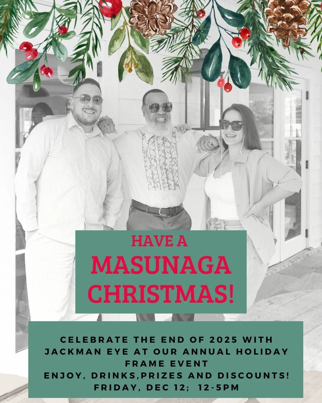 Have a Masunaga Christmas🎄✨
Exclusive Japanese craftsmanship. Limited styles. Beautiful holiday colors + finishes.
TOMORROW! 
Jackman Eye &ndash; Austin
