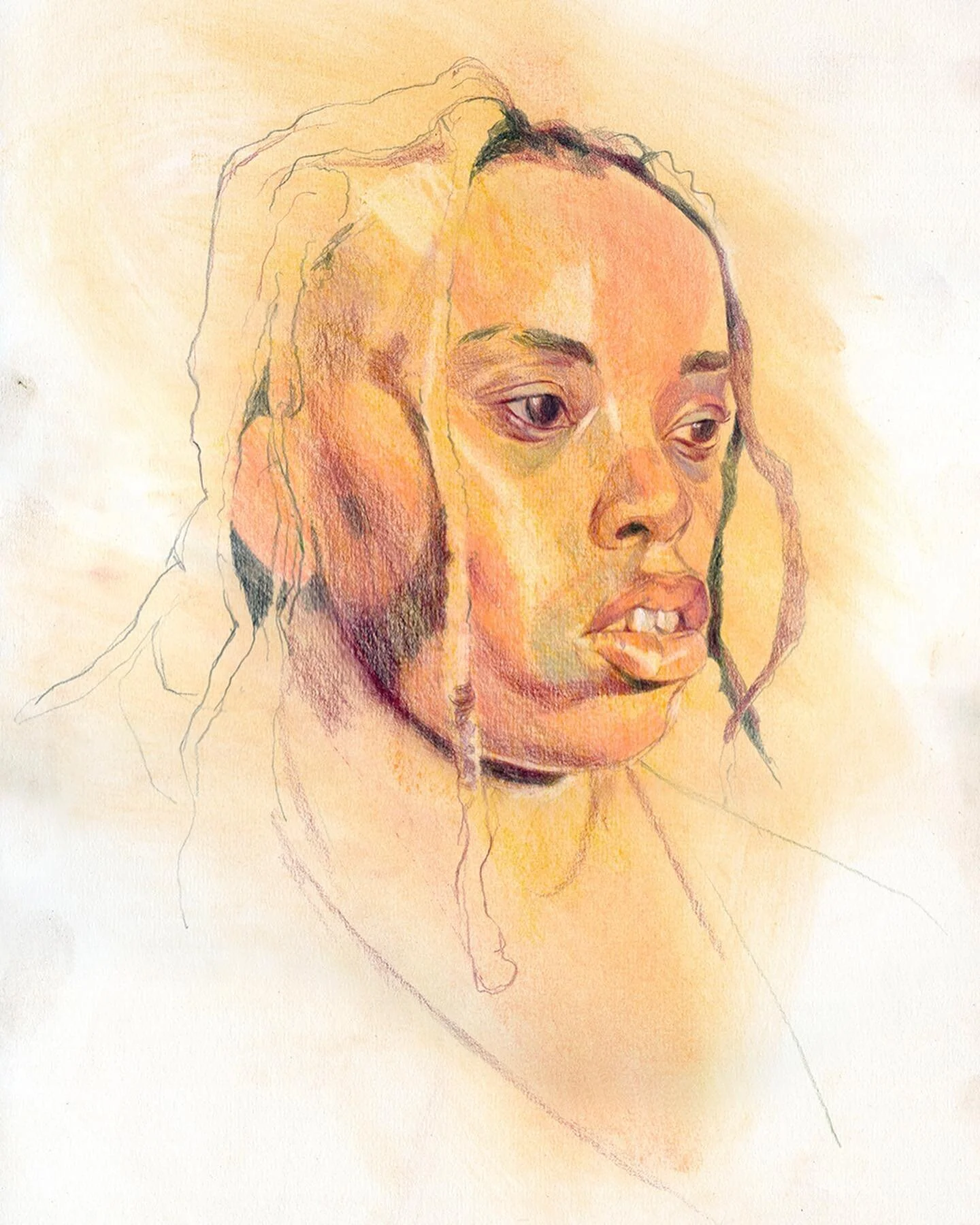 A3 (ish) drawings in colour pencil &amp; soft pastel, each pose roughly an hour.

Thank you @drawing_life_glasgow #drawinglifeglasgow #portraitdrawing #drawingthehead #portraitstudies