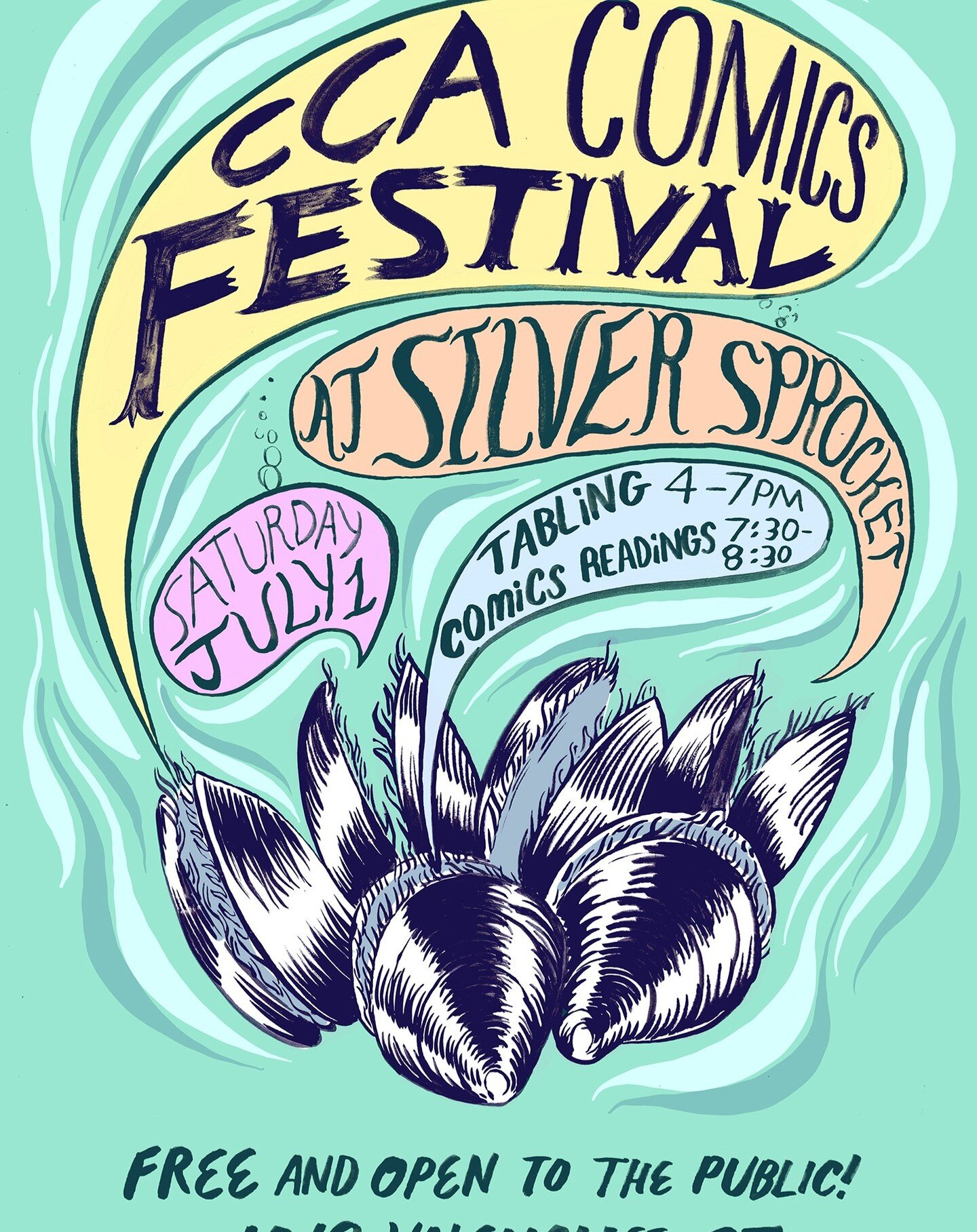 Great programs coming up from CCA's MFA Comics program next month! Check it out:

Saturday July 1st - CCA Comics Festival at Silver Sprocket

Comics in the City guest speaker series in Timken Hall on the CCA campus:

Friday July 7th - Comics in the C