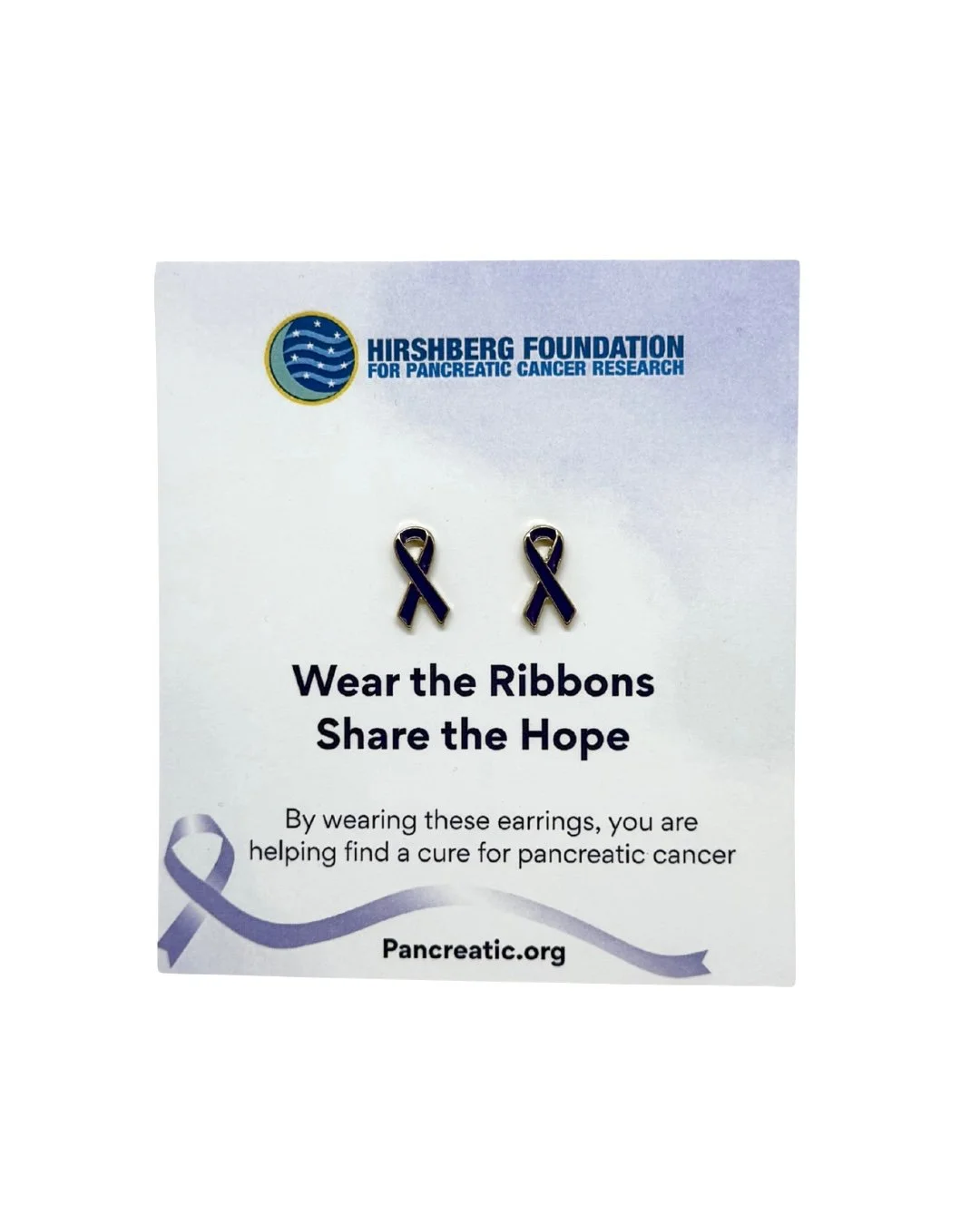 Purple Ribbon Stud Earrings