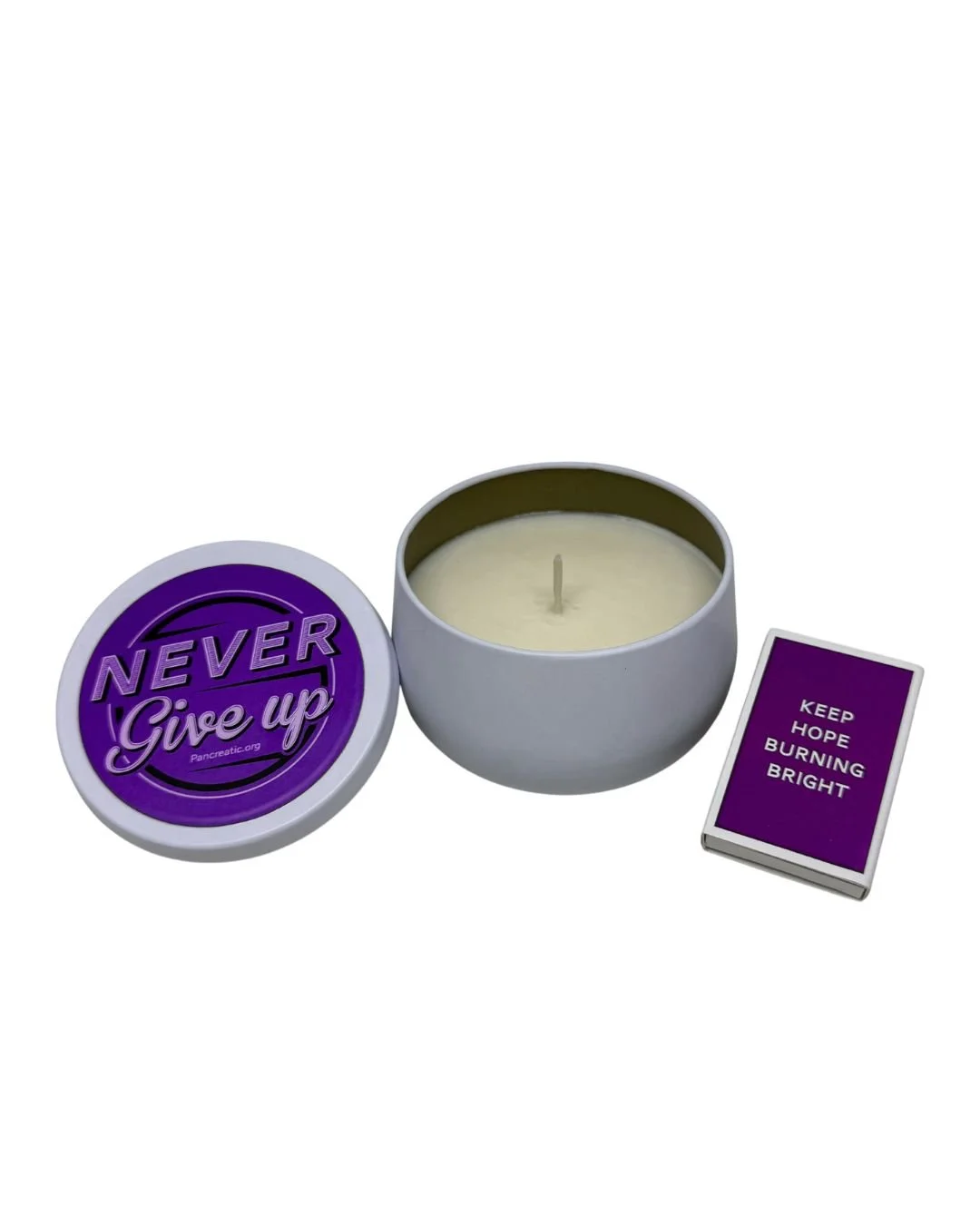 Never Give Up Candle & Match Set