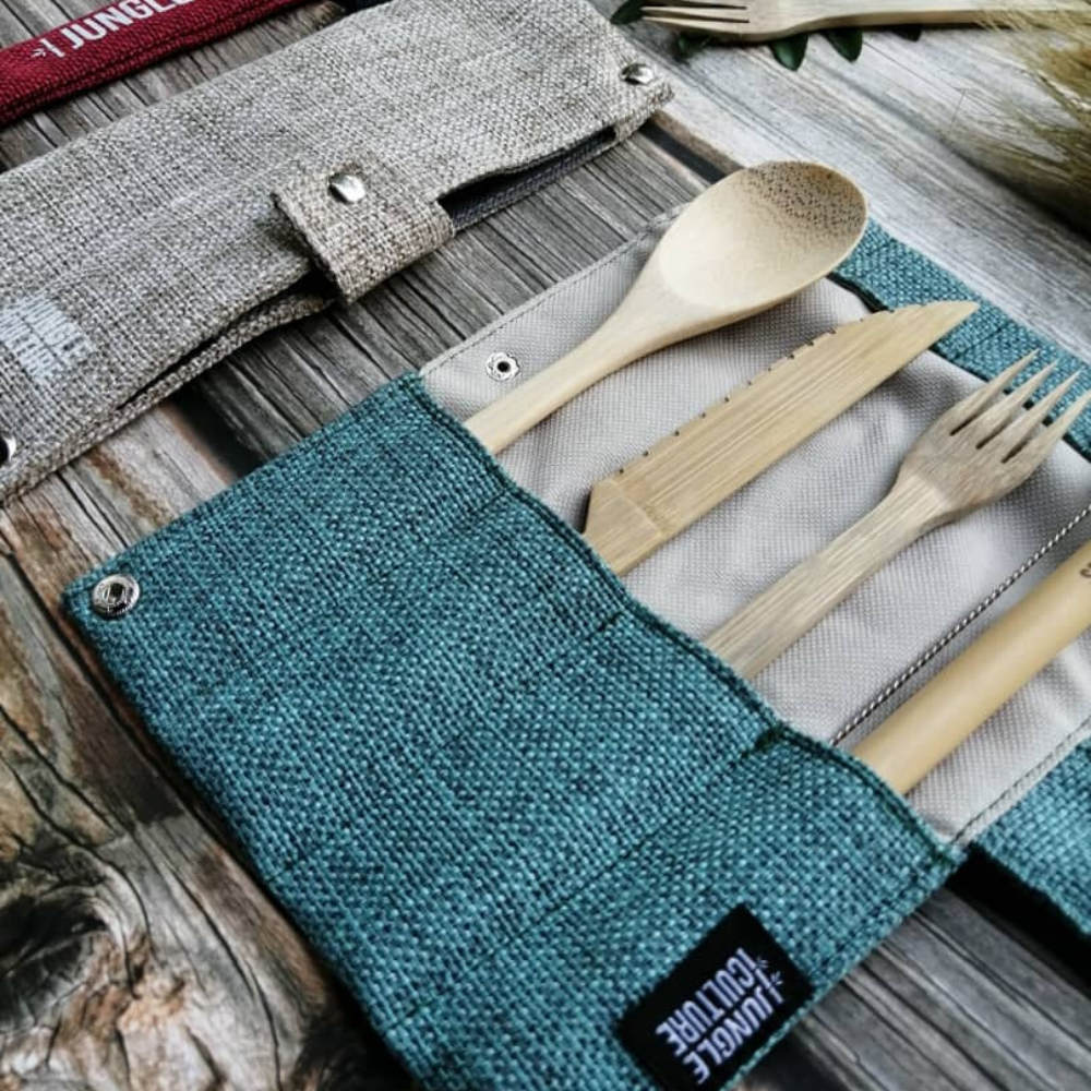Re:gn Reusable Bamboo Travel Cutlery Set