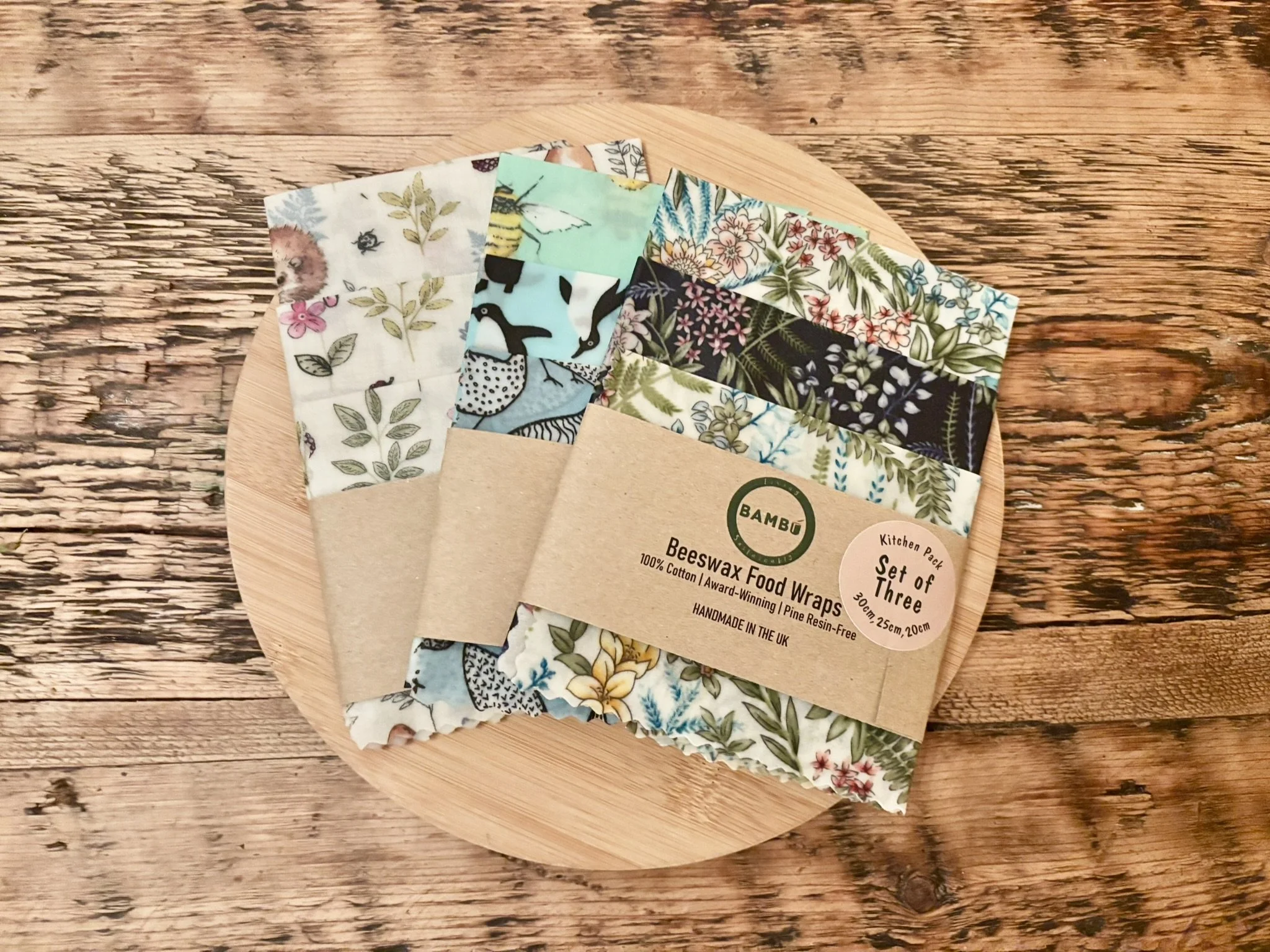 Beeswax Food Wraps Variety 3 Pack - by Bambu