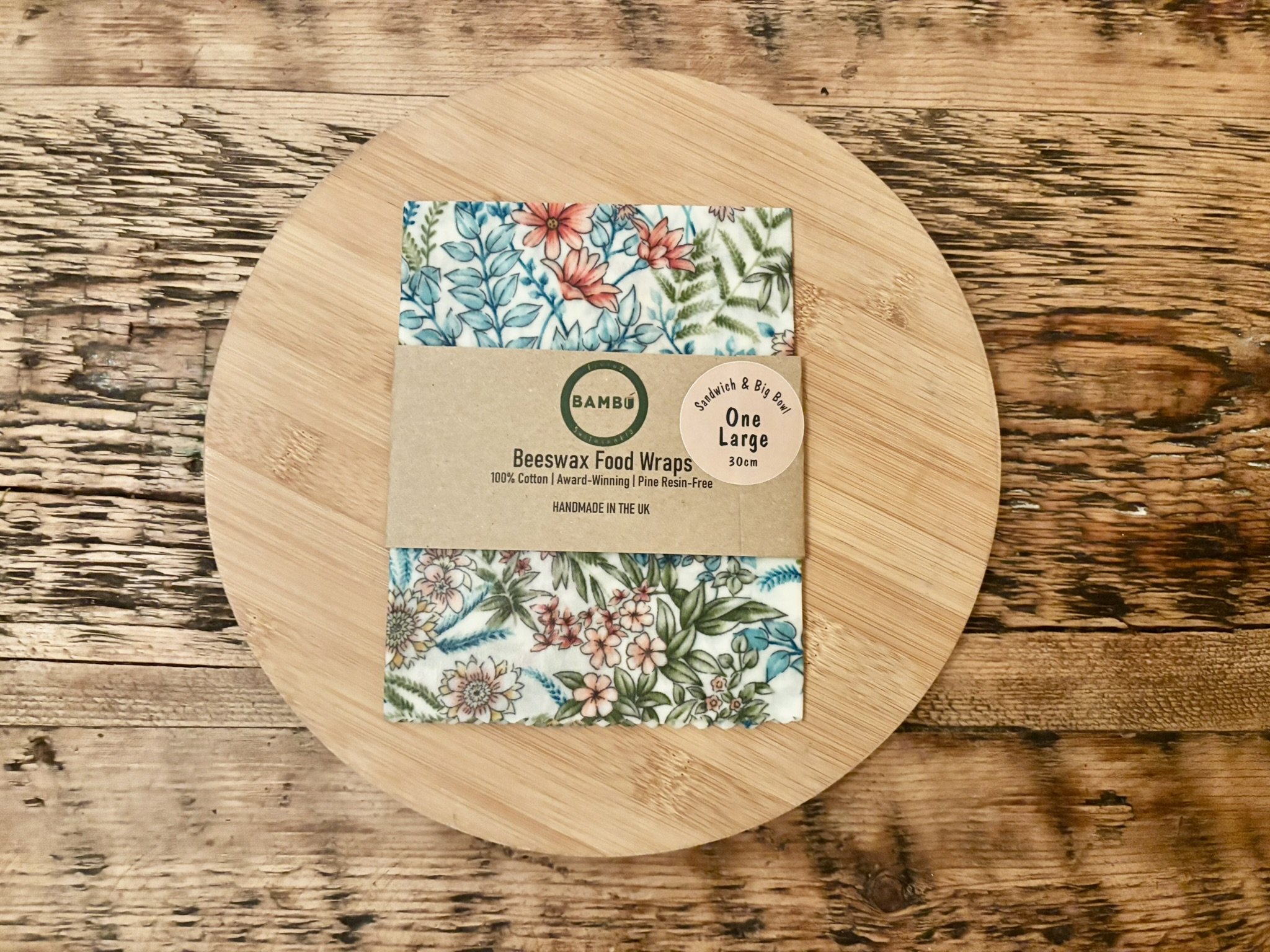 Honey Beeswax Food Wrap Large_Botanical_2705.JPEG